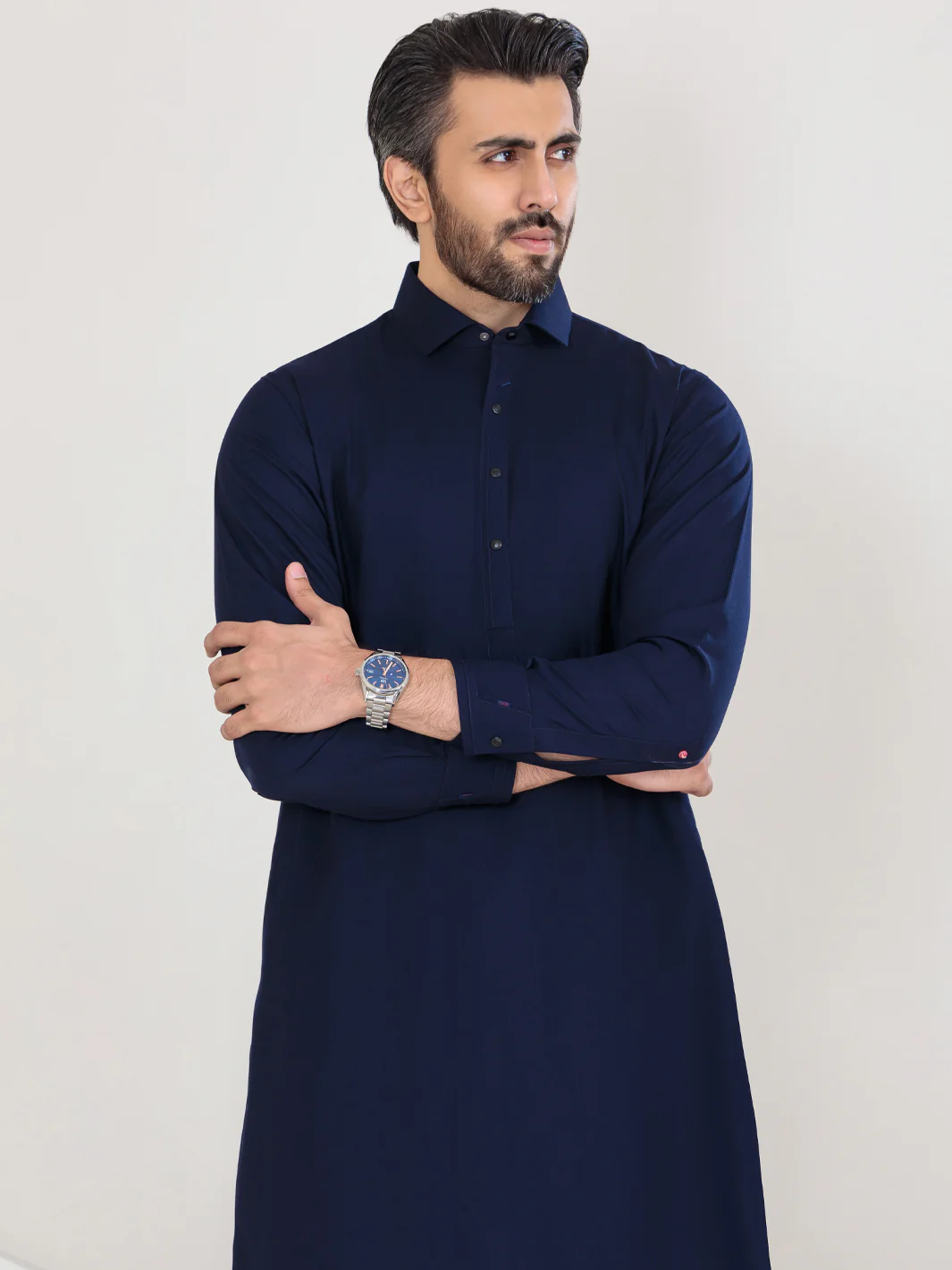 NAVY BLUE VISCOSE KAMEEZ SHALWAR | ALWA-KS-US-350/AM-6062A - Image 6