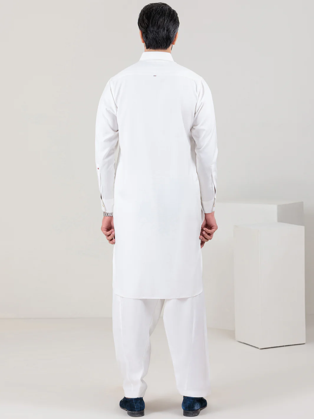 WHITE VISCOSE KAMEEZ SHALWAR | ALWA-KS-US-351/AM-6063A - Image 2