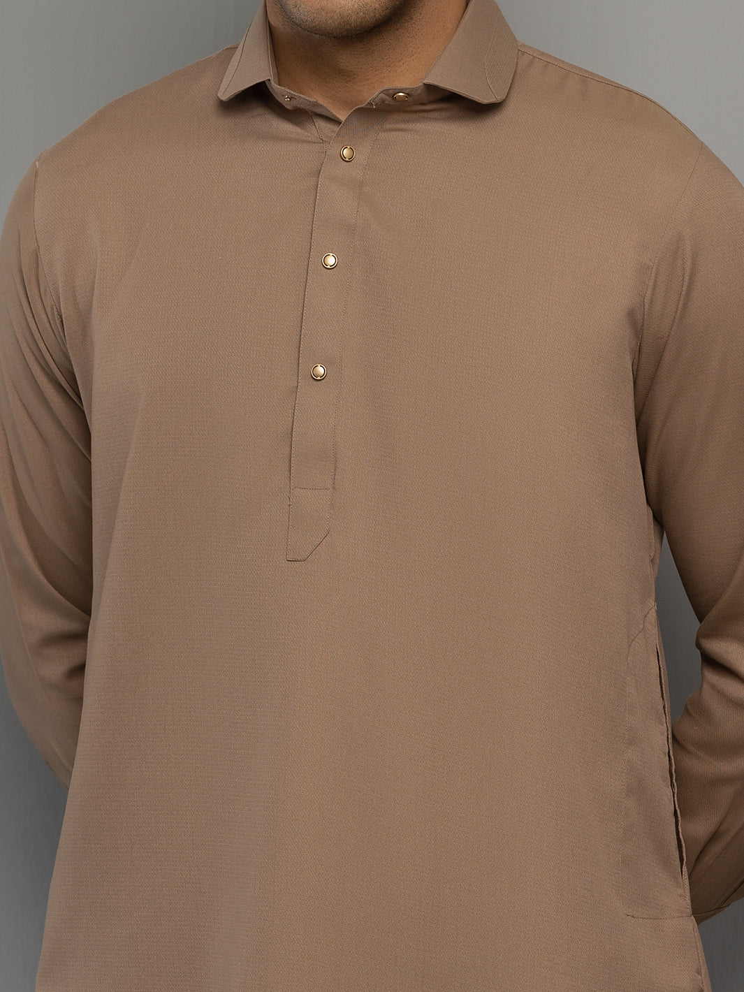BROWN VISCOSE KAMEEZ SHALWAR | ALWA-KS-US-355/AM-6057B - Image 2