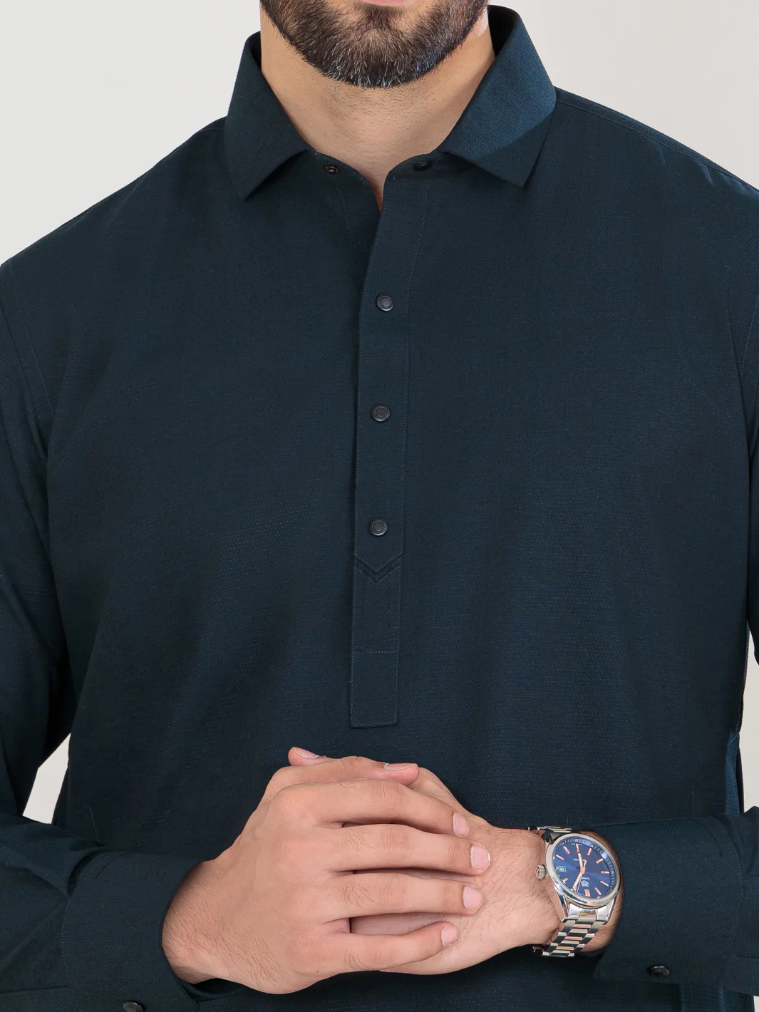 NAVY BLUE VISCOSE KAMEEZ SHALWAR | ALWA-KS-US-360A/AM-6054D - Image 2