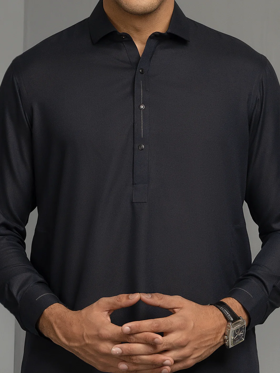 NAVY BLUE VISCOSE KAMEEZ SHALWAR | ALWA-KS-US-362/AM-6057D - Image 2