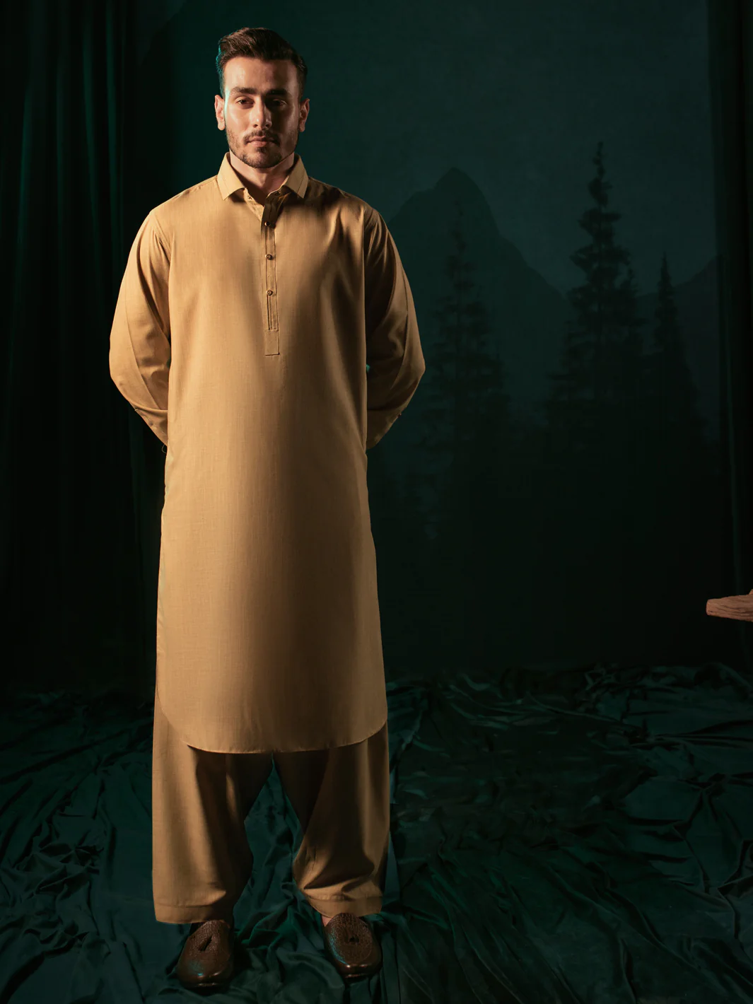 BEIGE KAMEEZ SHALWAR | ALWA-KS-US-365/AM-6133B - Image 4