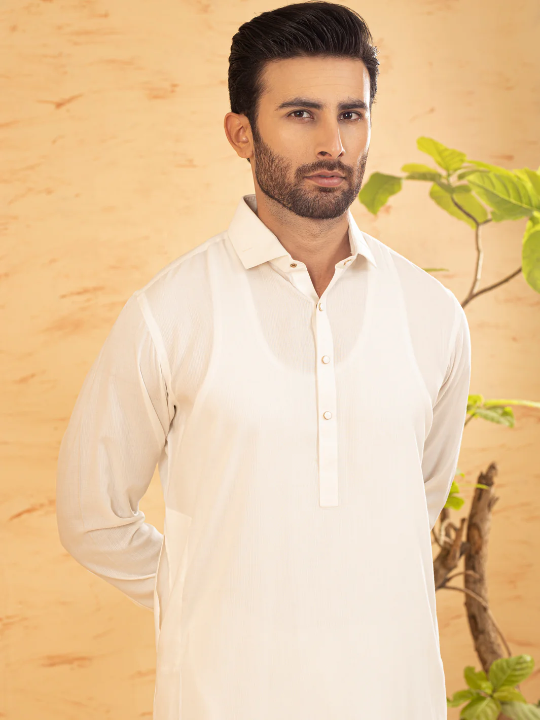 WHITE VISCOSE KAMEEZ SHALWAR | ALWA-KS-US-366/AM-6148A - Image 2