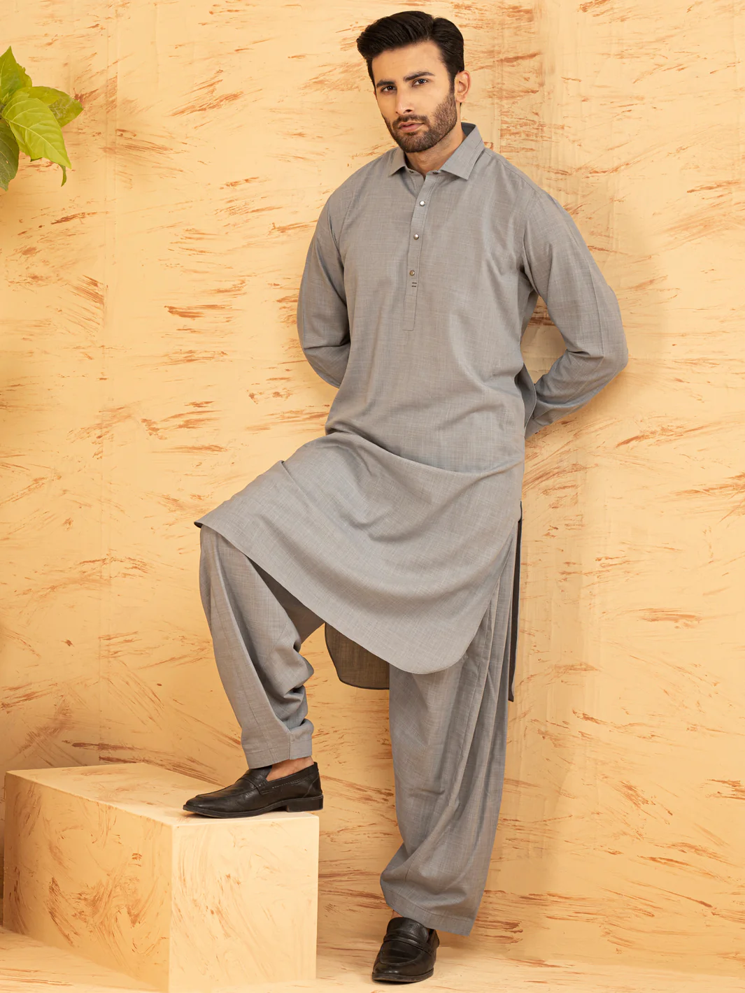 GREY KAMEEZ SHALWAR | ALWA-KS-US-367/AM-6133D - Image 4