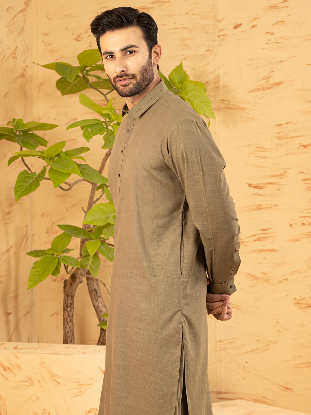 GREEN COTTON KAMEEZ SHALWAR | ALWA-KS-US-374/AM-6132A - Image 2