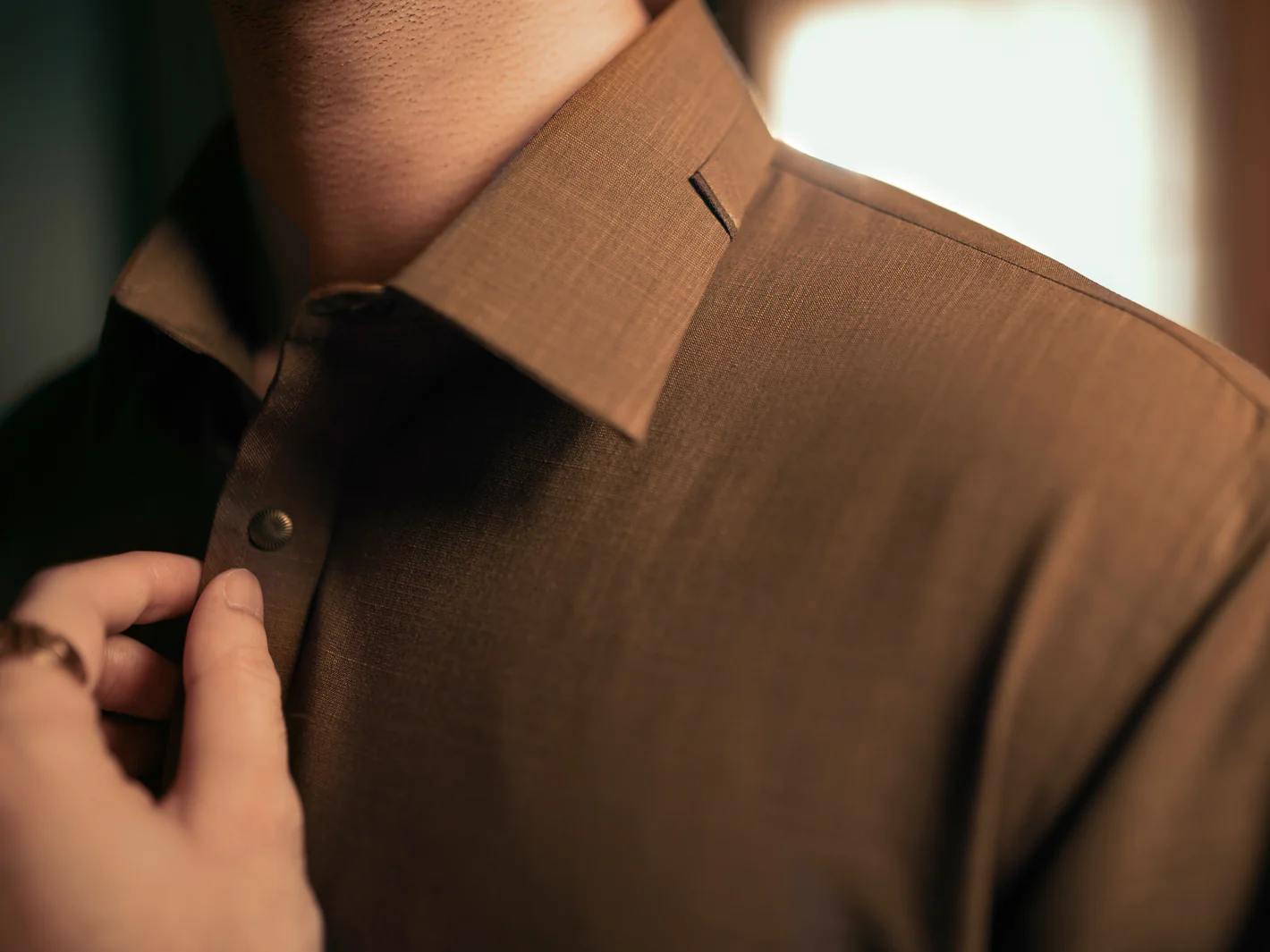 BROWN COTTON KAMEEZ SHALWAR | ALWA-KS-US-378/AM-6132B - Image 3