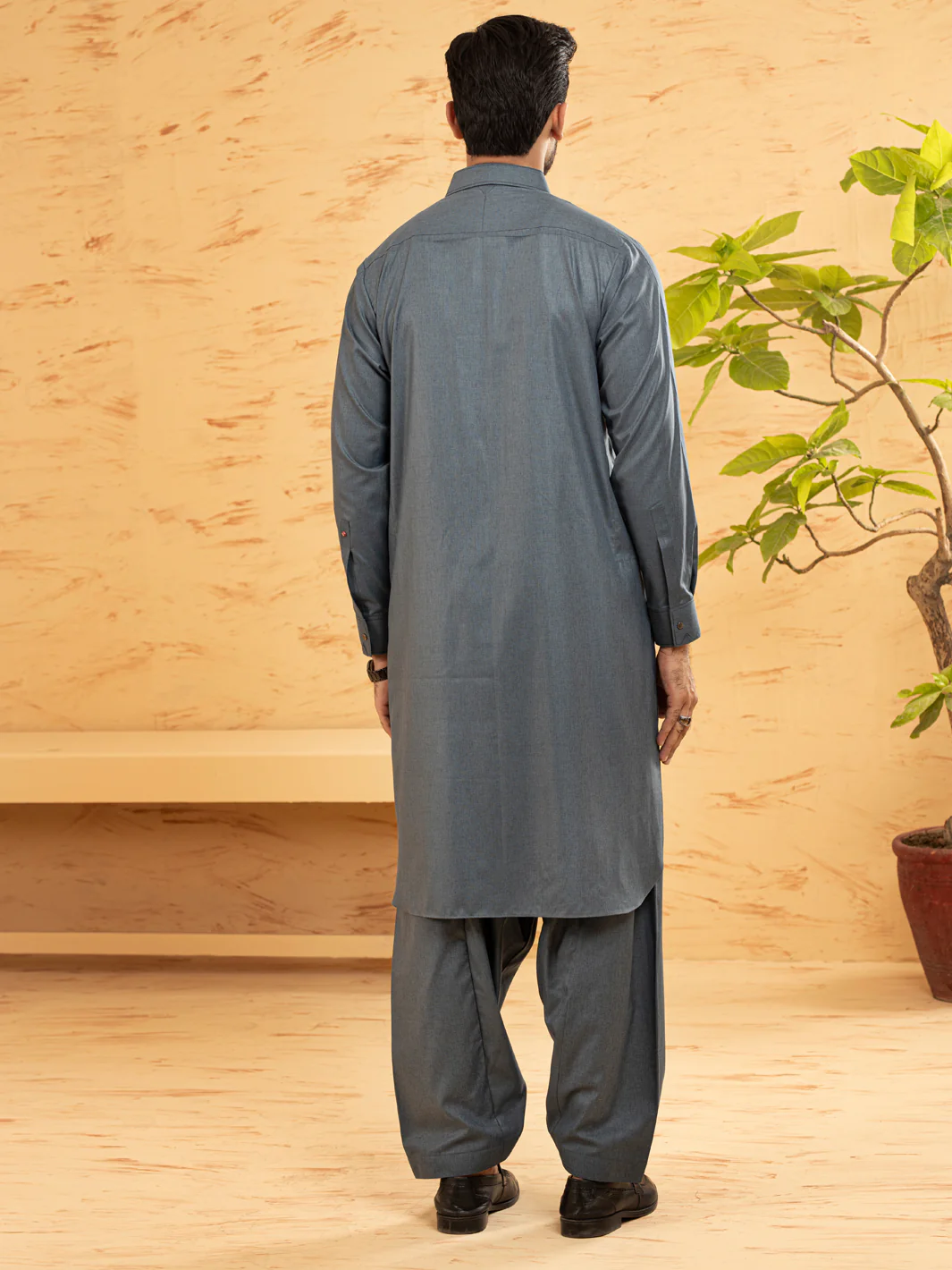BLUE KAMEEZ SHALWAR | ALWA-KS-US-380/AM-6126E - Image 3
