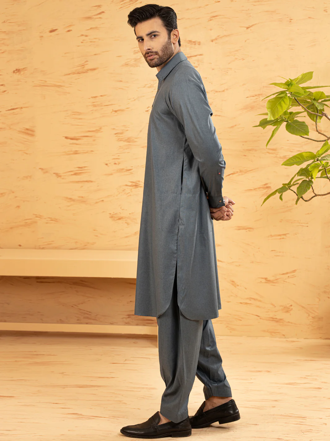 BLUE KAMEEZ SHALWAR | ALWA-KS-US-380/AM-6126E - Image 4