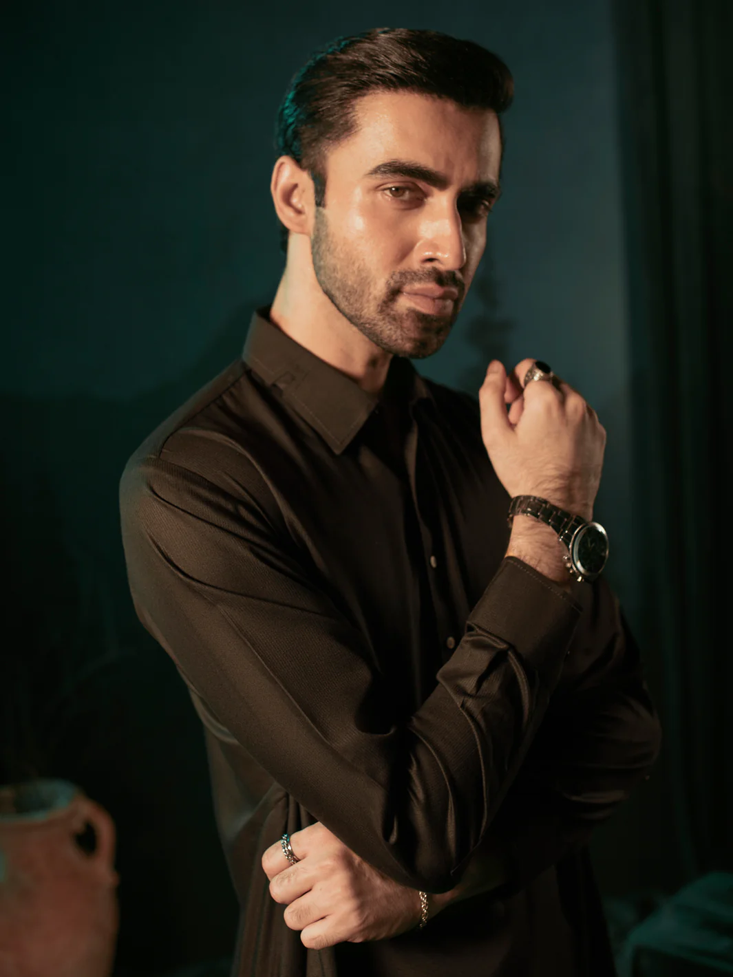 BLACK BLENDED KAMEEZ SHALWAR | ALWA-KS-US-389/AM-6148C - Image 2