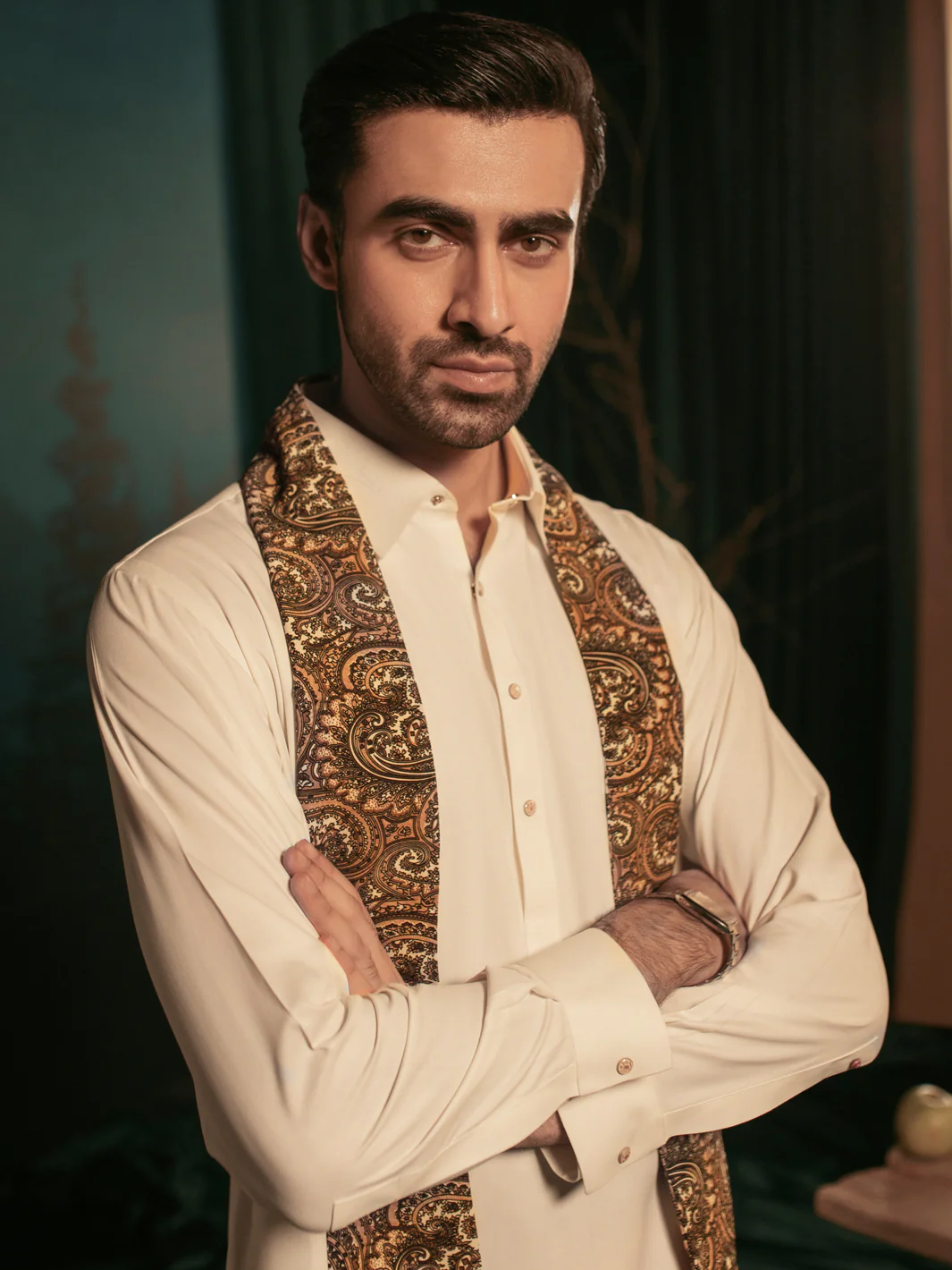 OFF WHITE KAMEEZ SHALWAR | ALWA-KS-US-390/AM-6124A - Image 5
