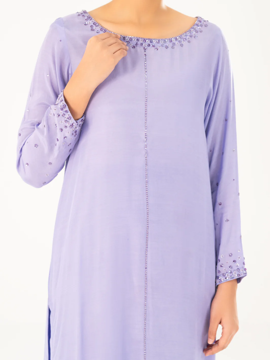 LIGHT PURPLE THAI SILK 2PC STITCHED | AWP-2PS-LKS-823/AM-2869A - Image 2