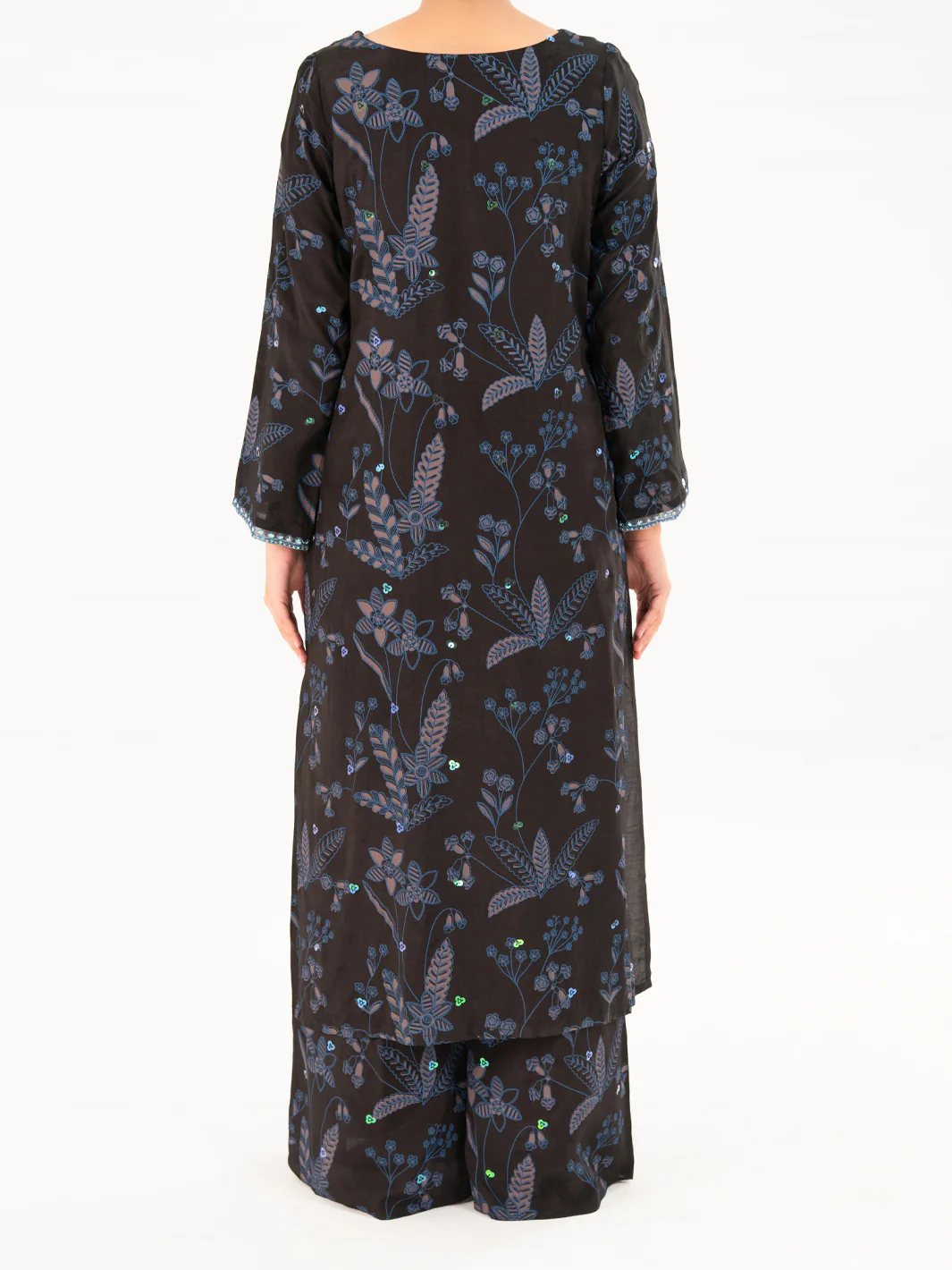 BLACK VISCOSE 2PC STITCHED | AWP-2PS-LKS-825/FB-825A - Image 3