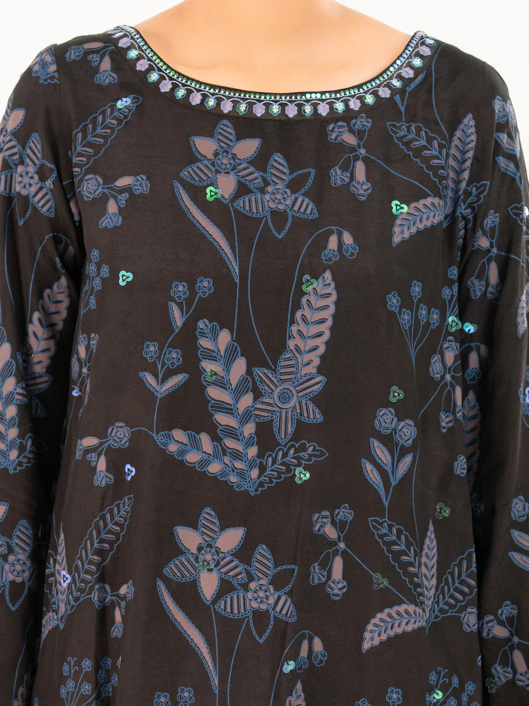 BLACK VISCOSE 2PC STITCHED | AWP-2PS-LKS-825/FB-825A - Image 4