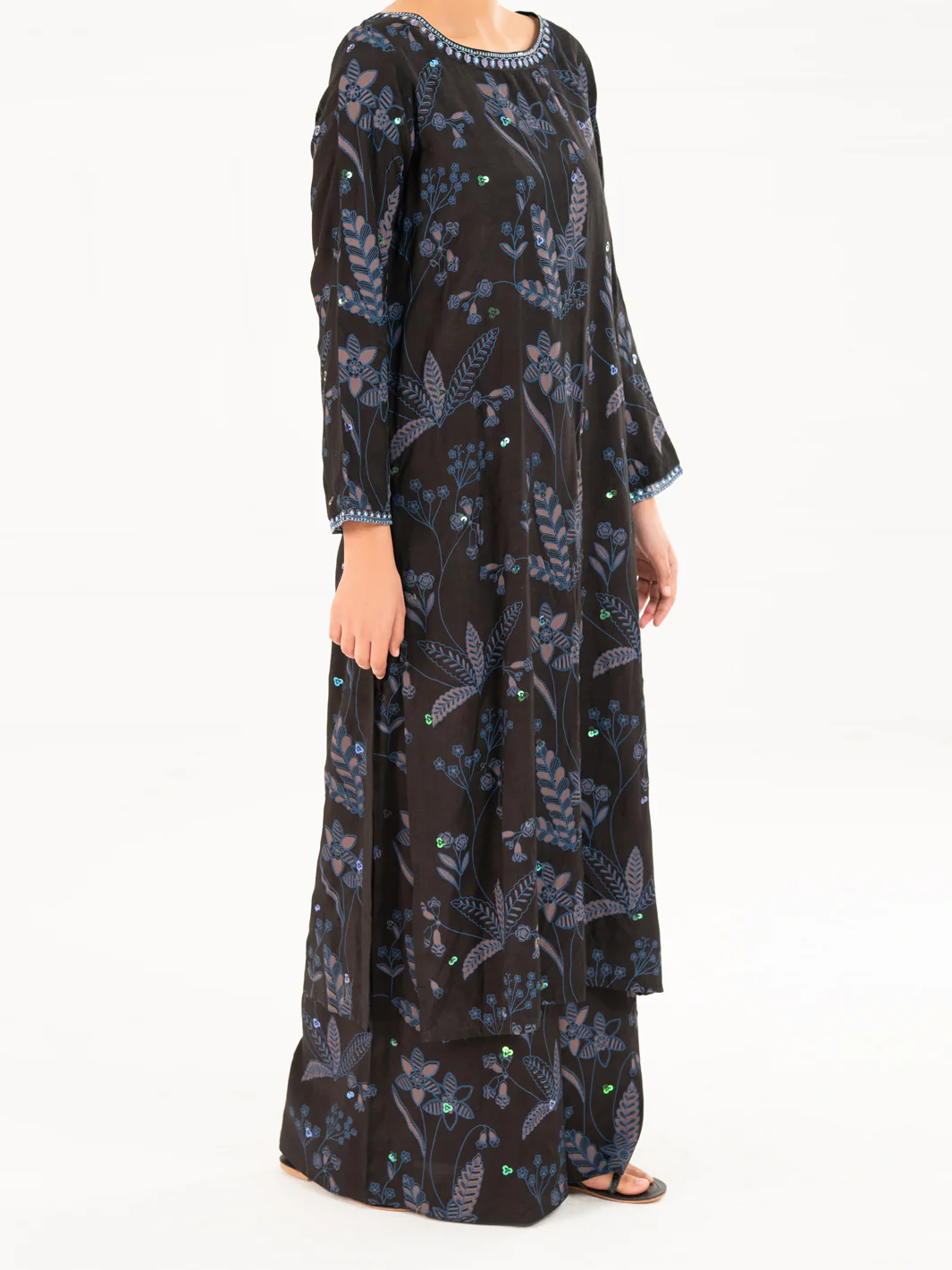 BLACK VISCOSE 2PC STITCHED | AWP-2PS-LKS-825/FB-825A - Image 5