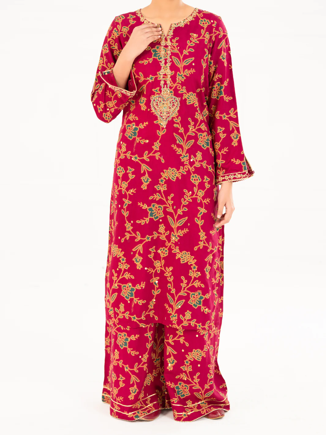 FUCHSIA VISCOSE 2PC STITCHED | AWP-2PS-LKS-826/FB-826A