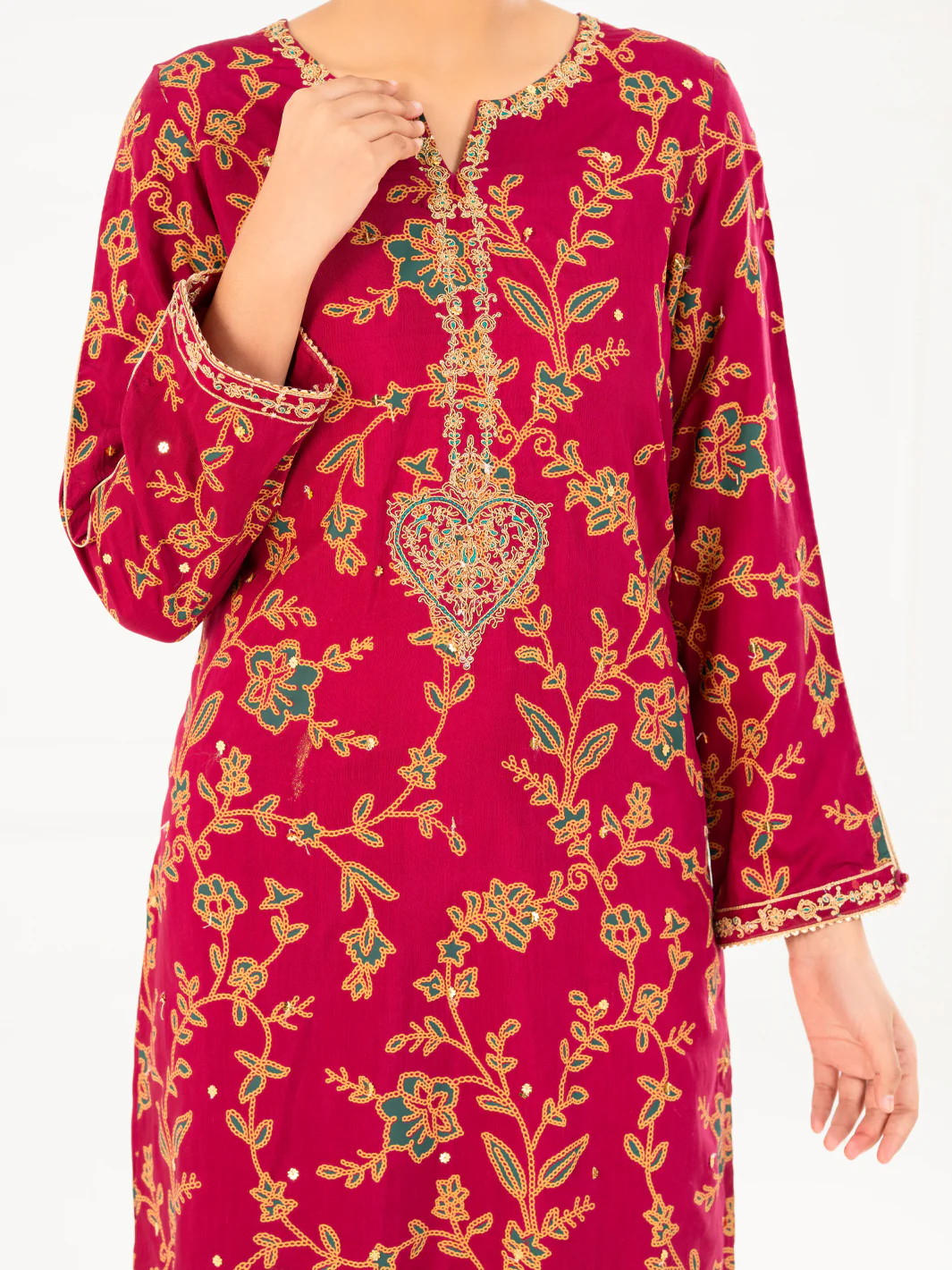 FUCHSIA VISCOSE 2PC STITCHED | AWP-2PS-LKS-826/FB-826A - Image 2