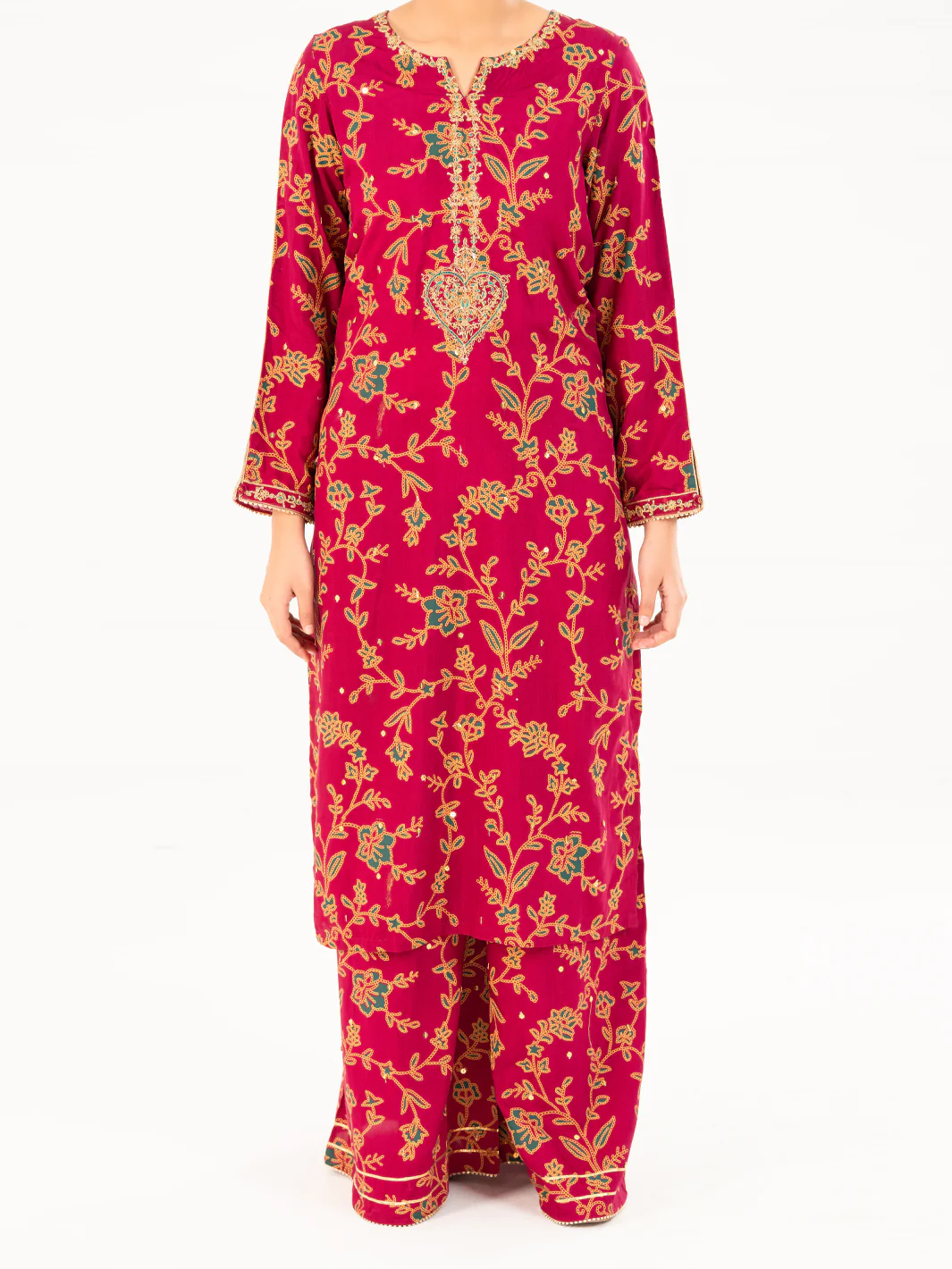 FUCHSIA VISCOSE 2PC STITCHED | AWP-2PS-LKS-826/FB-826A - Image 3