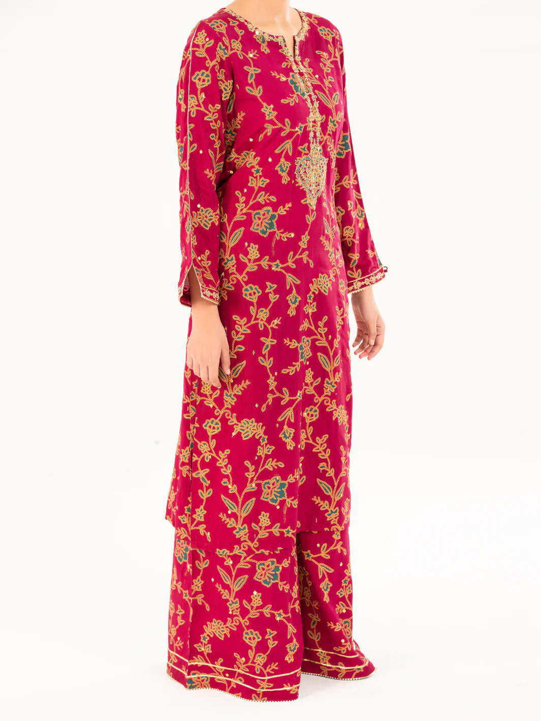FUCHSIA VISCOSE 2PC STITCHED | AWP-2PS-LKS-826/FB-826A - Image 5