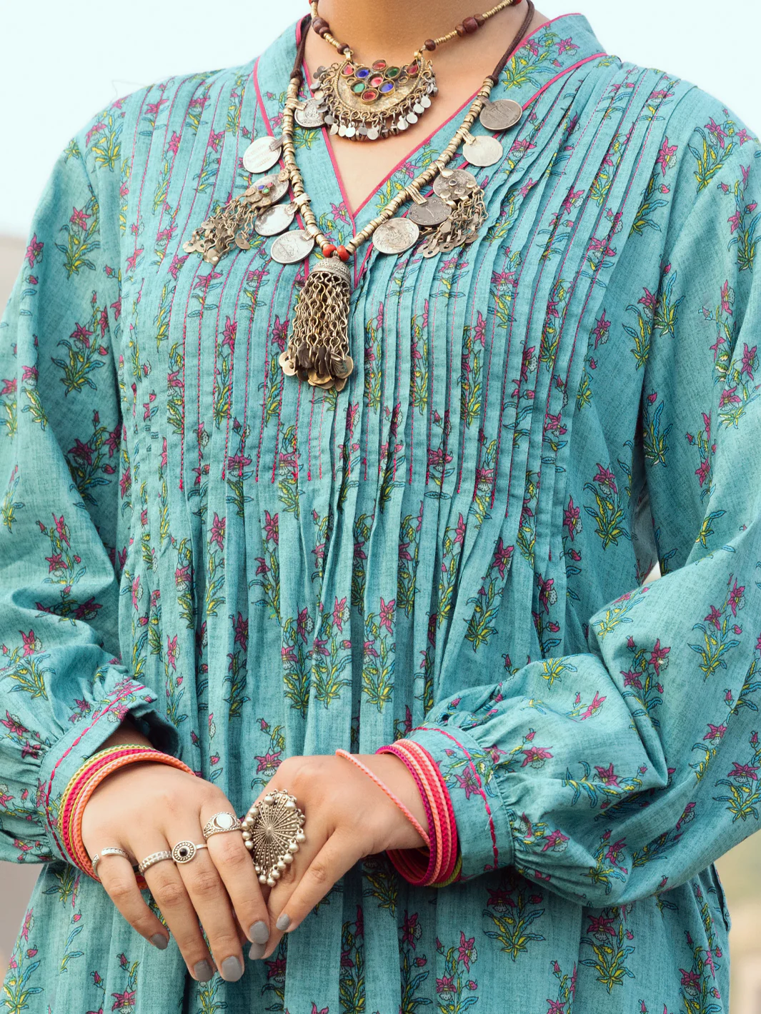 SAGE BLUE CAMBRIC 2PC UNSTITCHED | AWP-2PS-US-524 FB-524A - Image 3