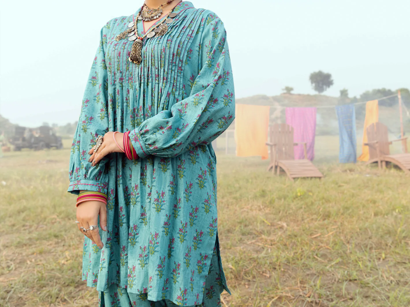 SAGE BLUE CAMBRIC 2PC UNSTITCHED | AWP-2PS-US-524 FB-524A - Image 4