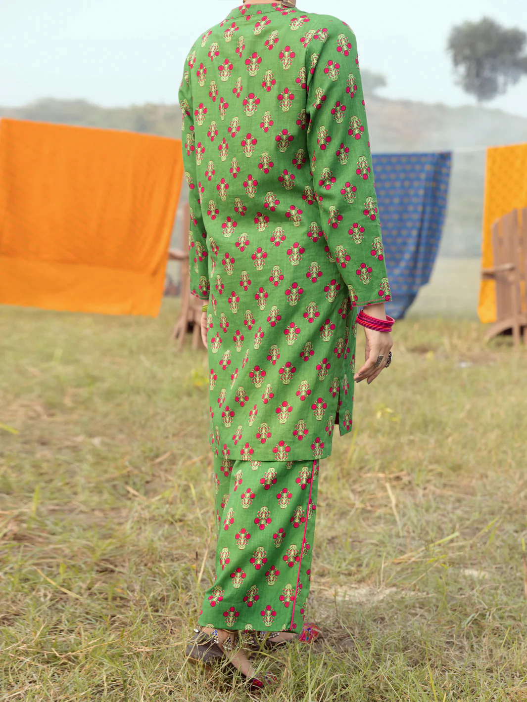 GREEN CAMBRIC 2PC UNSTITCHED | AWP-2PS-US-527 FB-527A - Image 2