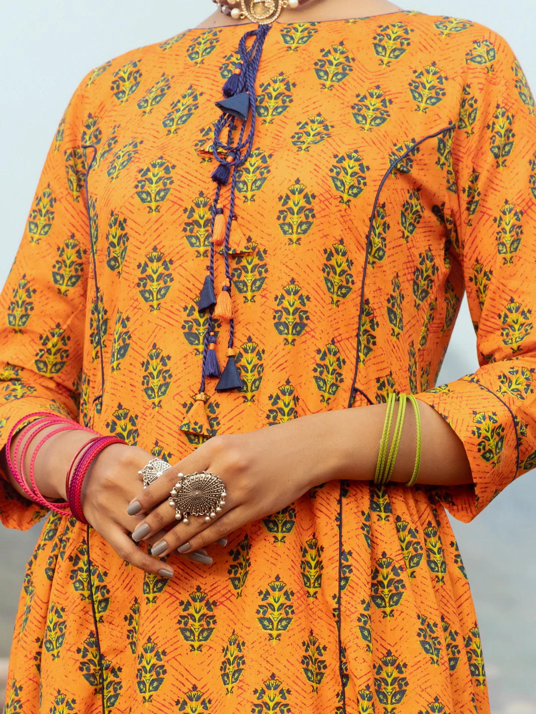 ORANGE CAMBRIC 2PC UNSTITCHED | AWP-2PS-US-528 FB-528A - Image 3