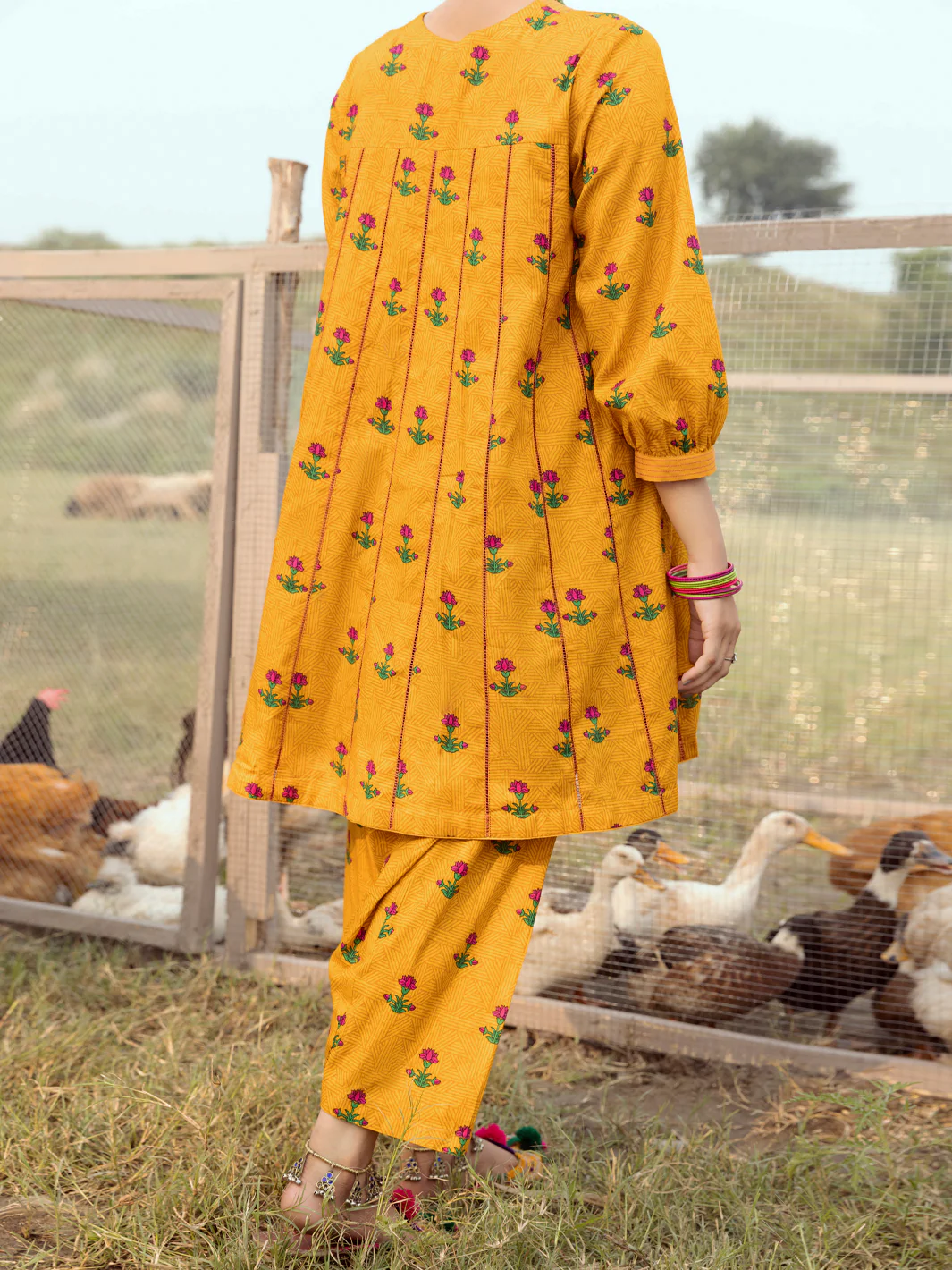 MUSTARD CAMBRIC 2PC UNSTITCHED | AWP-2PS-US-529 FB-529A - Image 2