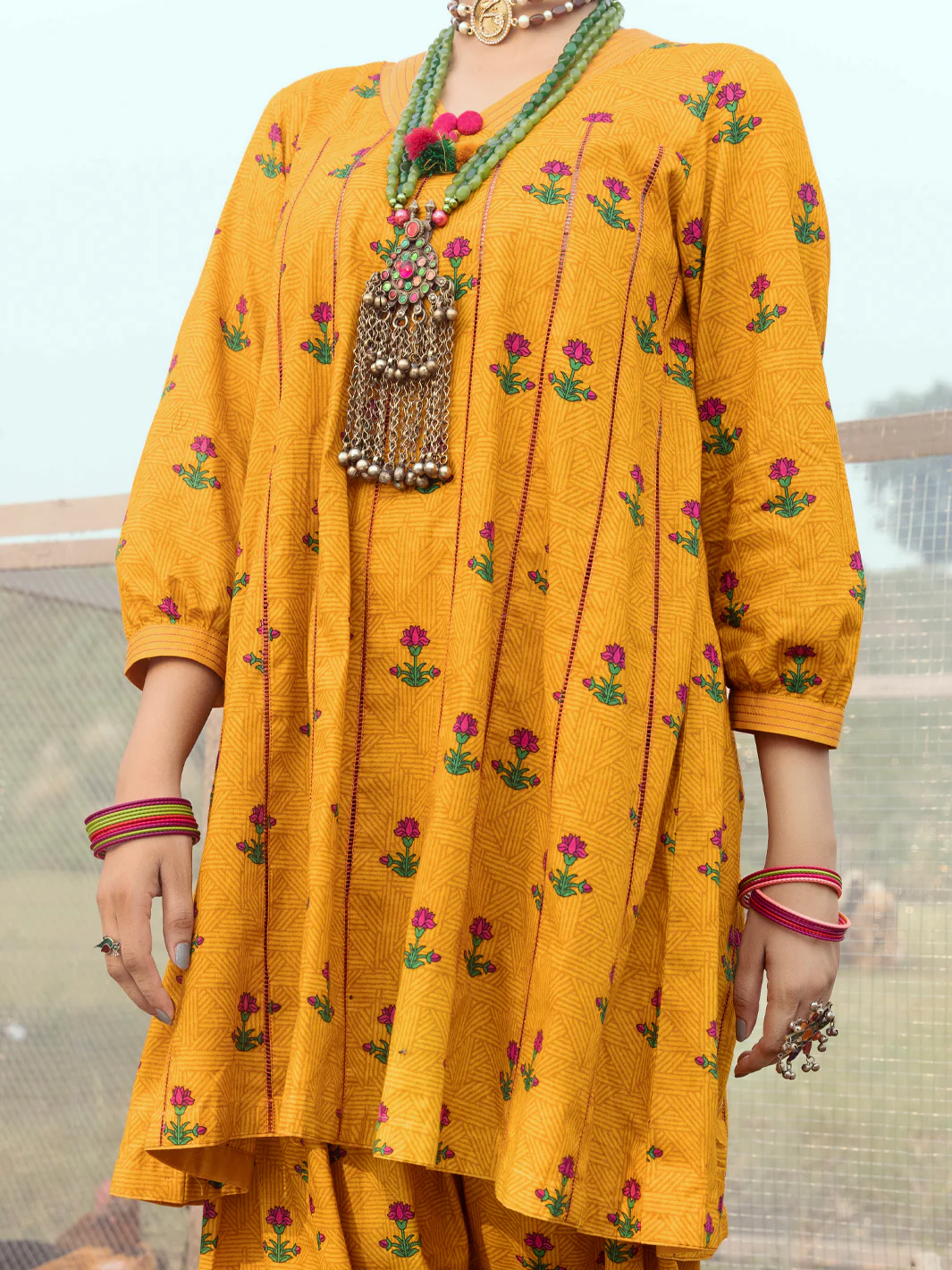 MUSTARD CAMBRIC 2PC UNSTITCHED | AWP-2PS-US-529 FB-529A - Image 5