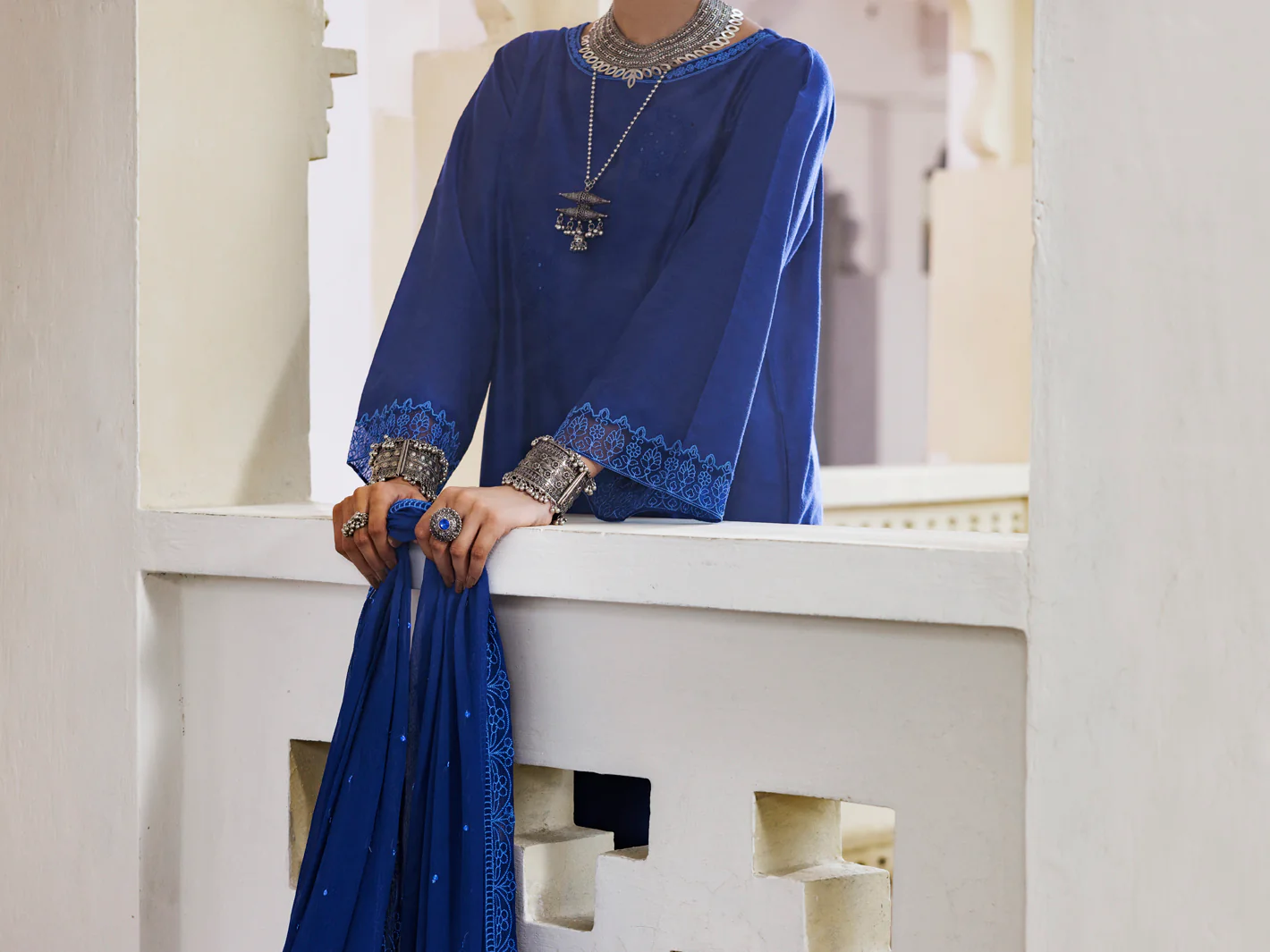 BLUE YARN DYED 3PC STITCHED | AWP-3PS-682/S AM-2941C - Image 4