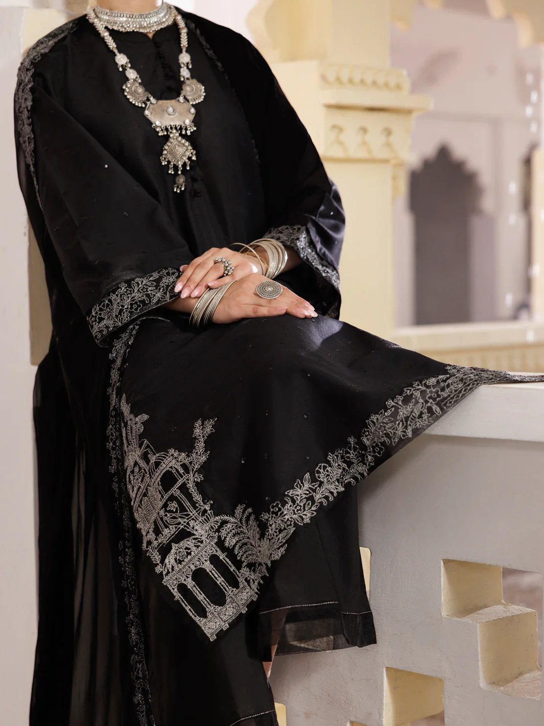 BLACK YARN DYED 3PC STITCHED | AWP-3PS-683/S AM-2940D - Image 3