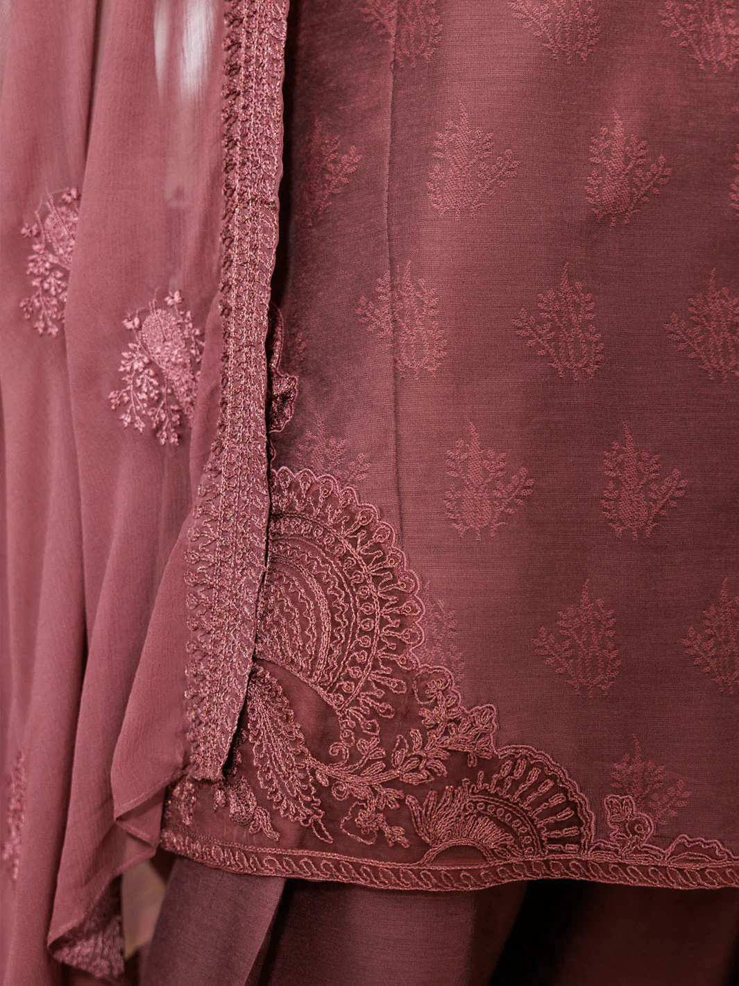 ROSE PINK YARN DYED 3PC STITCHED | AWP-3PS-684/S AM-2940E - Image 4