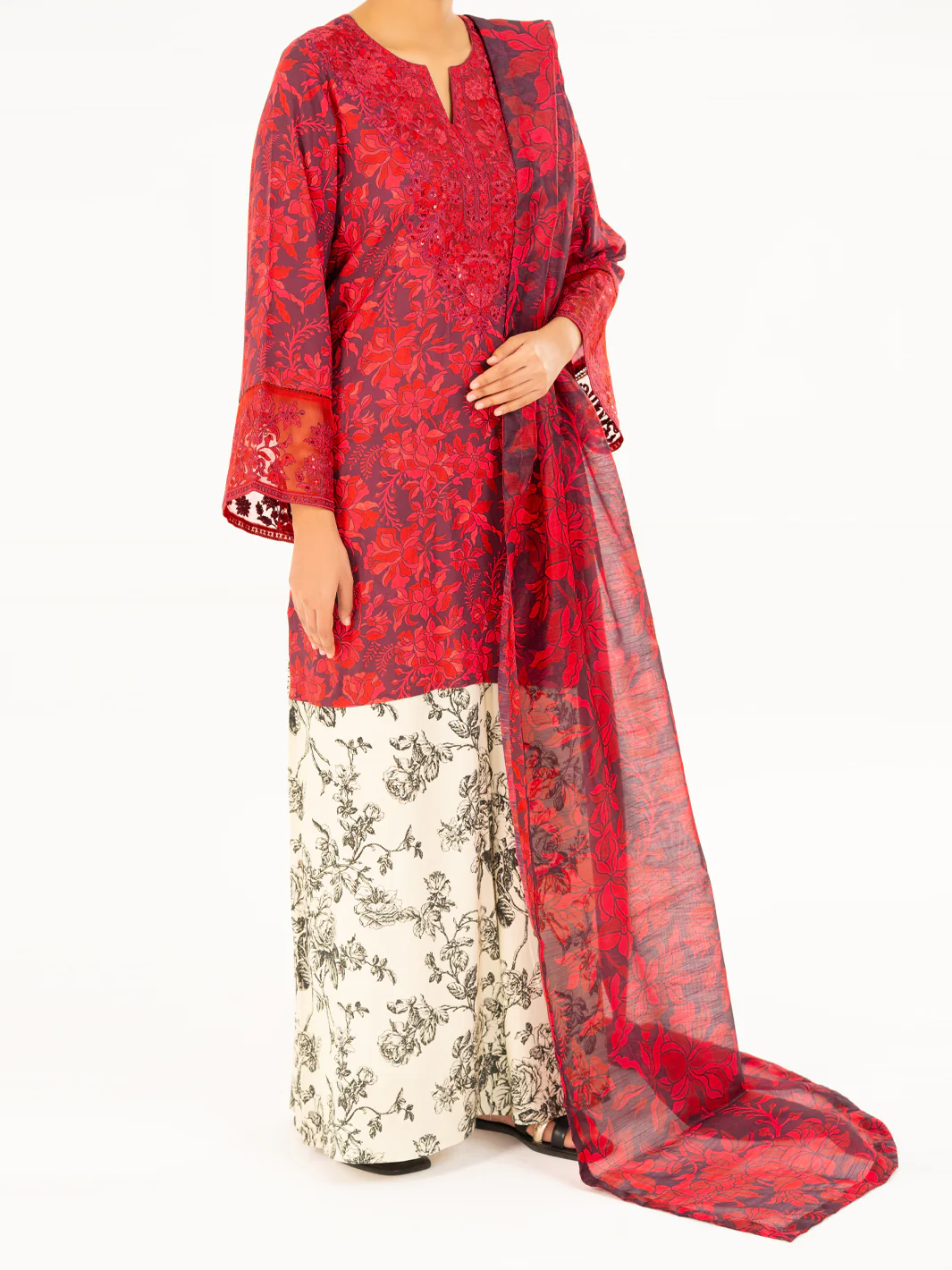 RED VISCOSE 3PC STITCHED | AWP-3PS-752/S FB-752A - Image 4