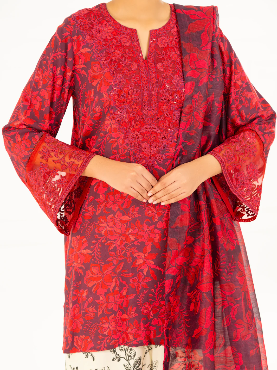 RED VISCOSE 3PC STITCHED | AWP-3PS-752/S FB-752A - Image 5