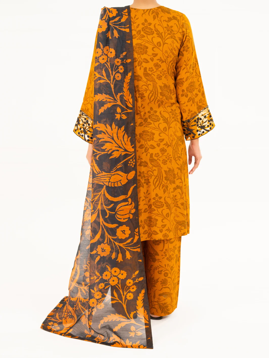 MUSTARD VISCOSE 3PC STITCHED | AWP-3PS-753/S FB-753A - Image 2