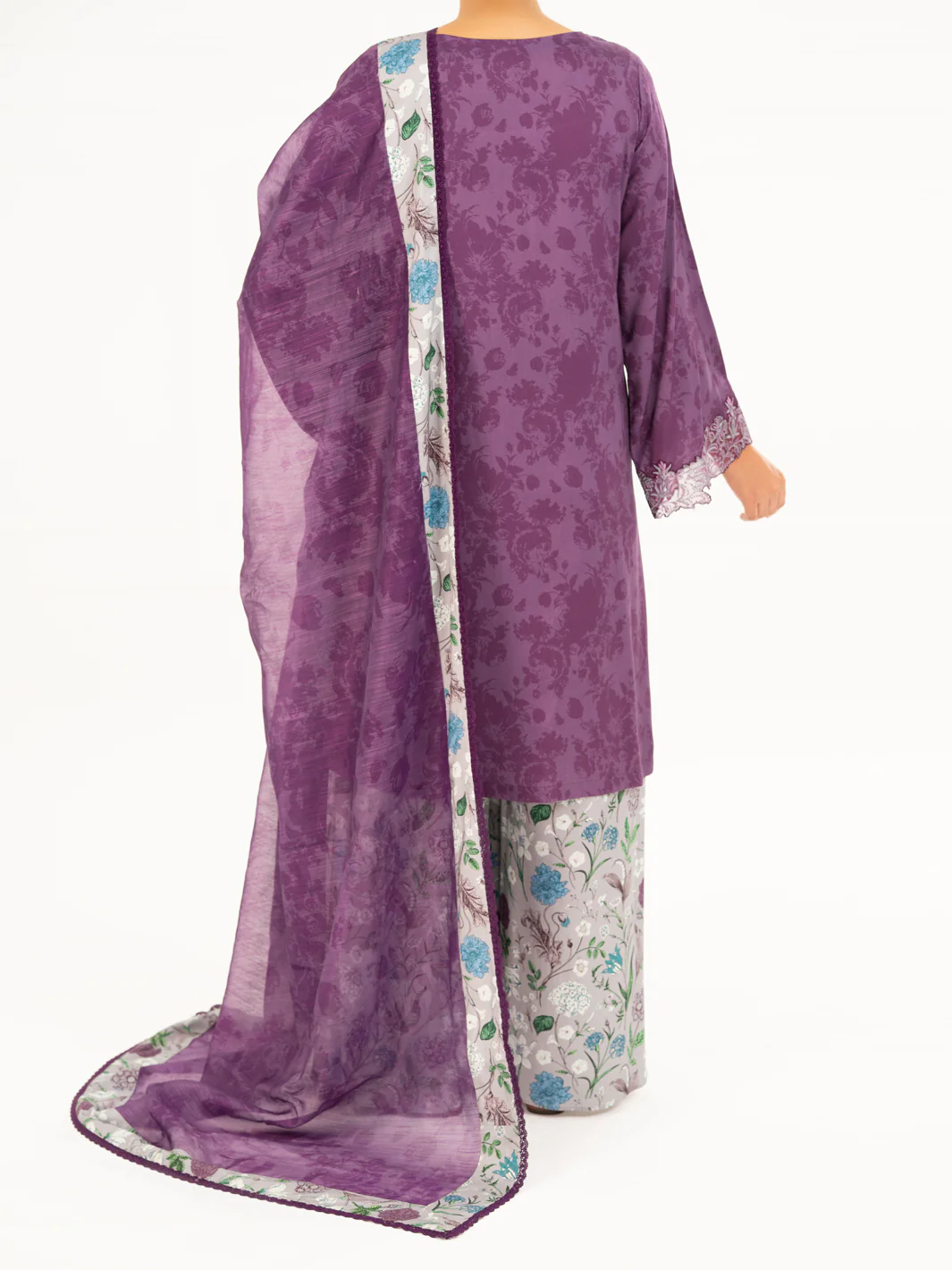 PURPLE VISCOSE 3PC STITCHED | AWP-3PS-754/S FB-754A - Image 2