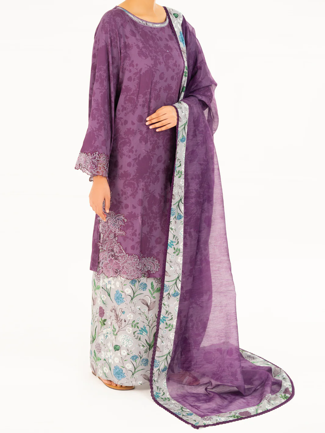 PURPLE VISCOSE 3PC STITCHED | AWP-3PS-754/S FB-754A - Image 4