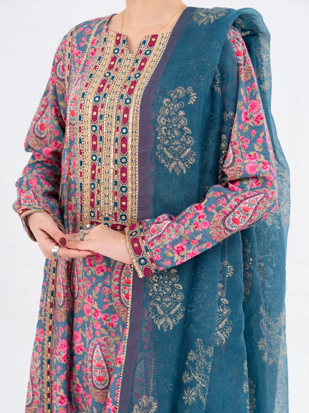 TEAL MAPLE SILK 3PC STITCHED | AWP-3PS-756/S FB-756A - Image 3