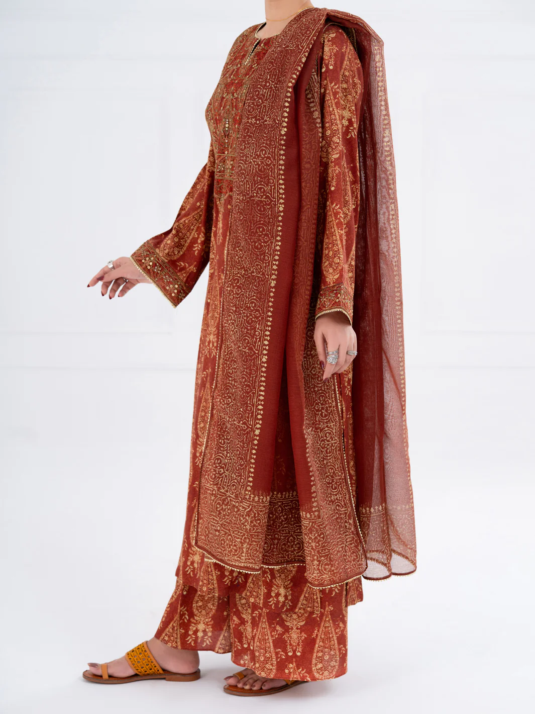 BROWN MAPLE SILK 3PC STITCHED | AWP-3PS-757/S FB-757A - Image 4
