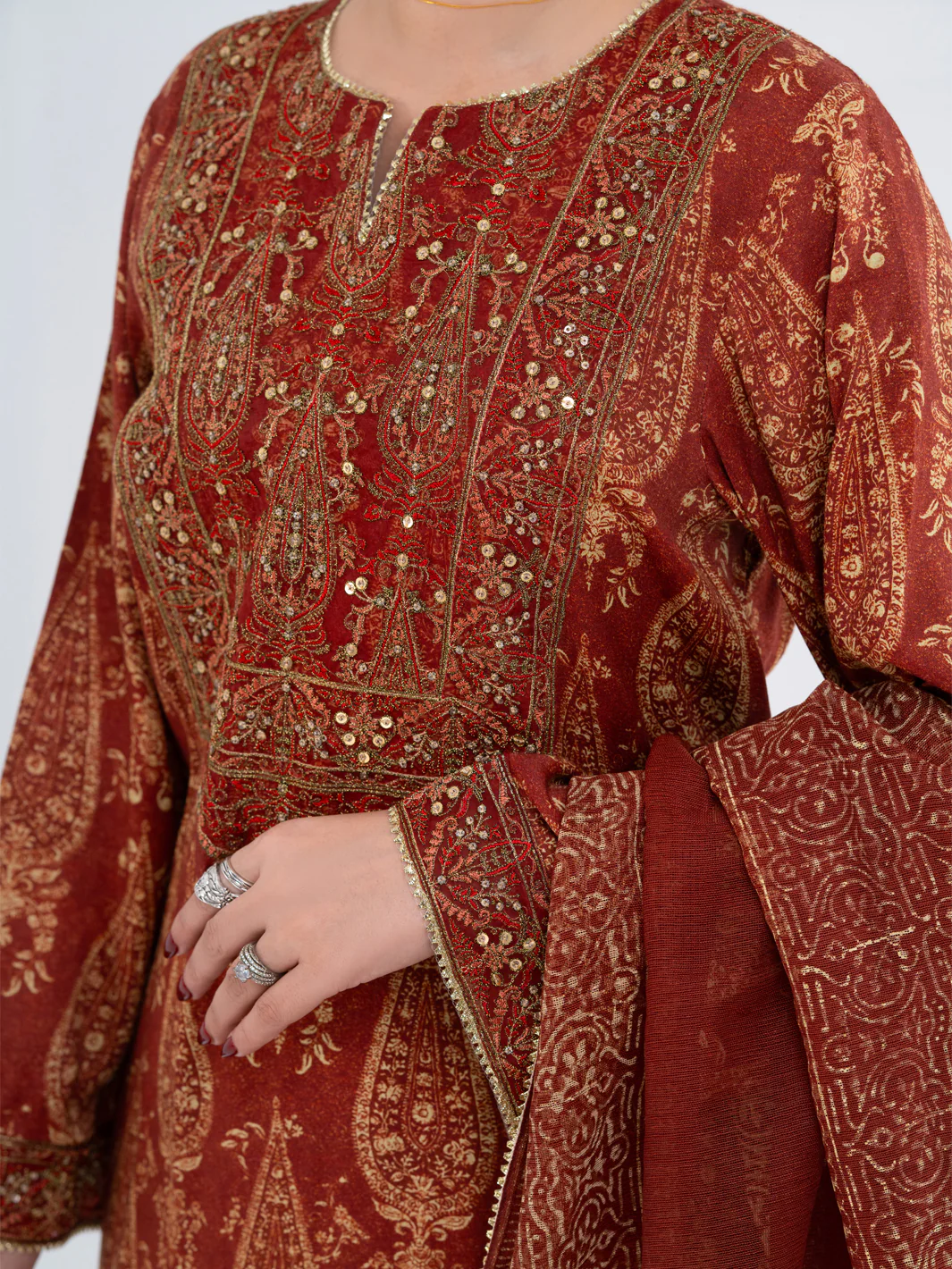 BROWN MAPLE SILK 3PC STITCHED | AWP-3PS-757/S FB-757A - Image 5