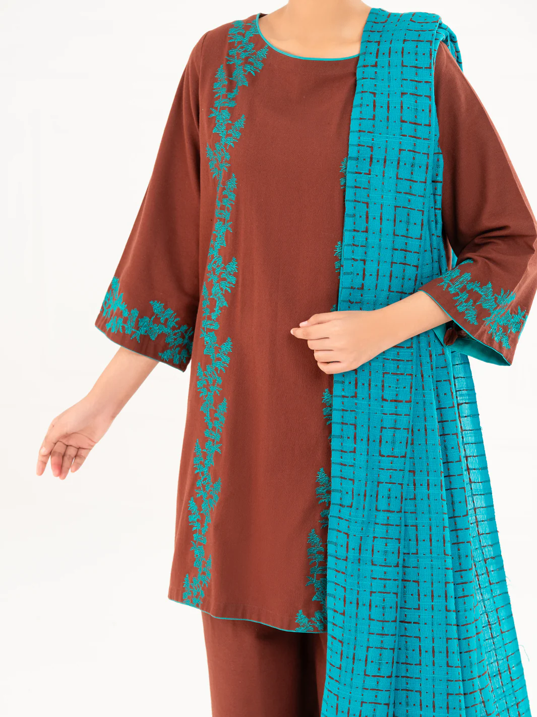 BROWN KARANDI 3PC STITCHED | AWP-3PS-774/S AM-3210D - Image 3