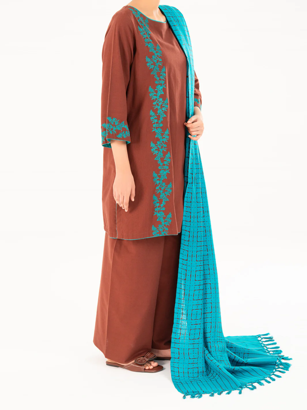 BROWN KARANDI 3PC STITCHED | AWP-3PS-774/S AM-3210D - Image 4