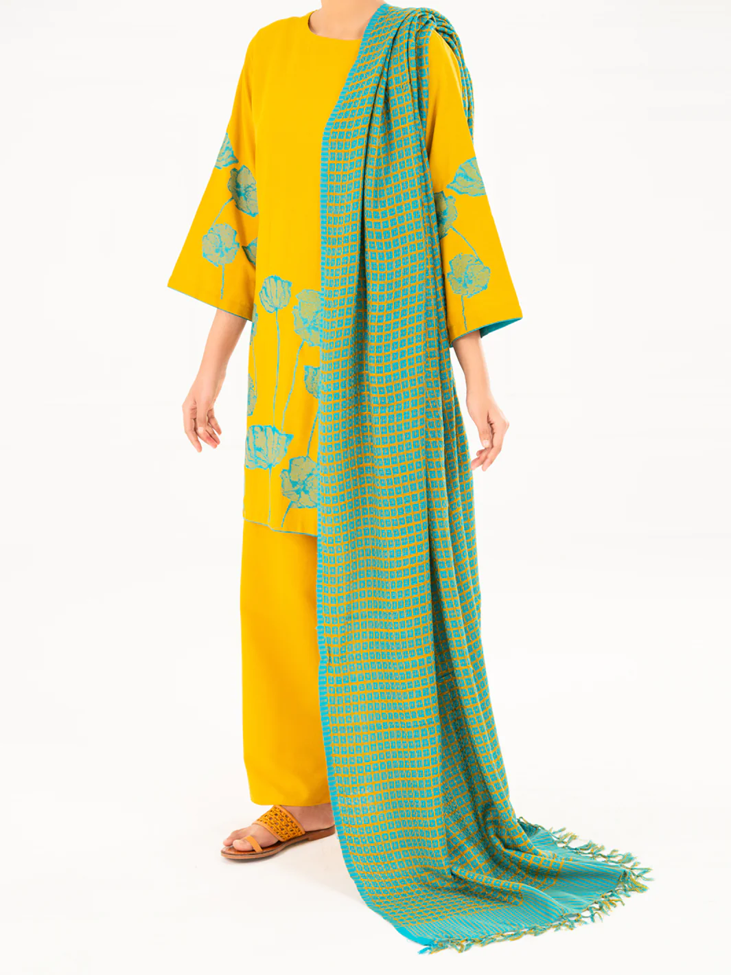 MUSTARD KARANDI 3PC STITCHED | AWP-3PS-775/S AM-3210E - Image 5