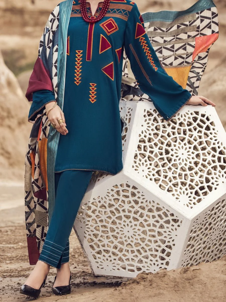 BLUE KARANDI 3PC UNSTITCHED | AWP-3PS-US-351 AM-1916C - Image 6