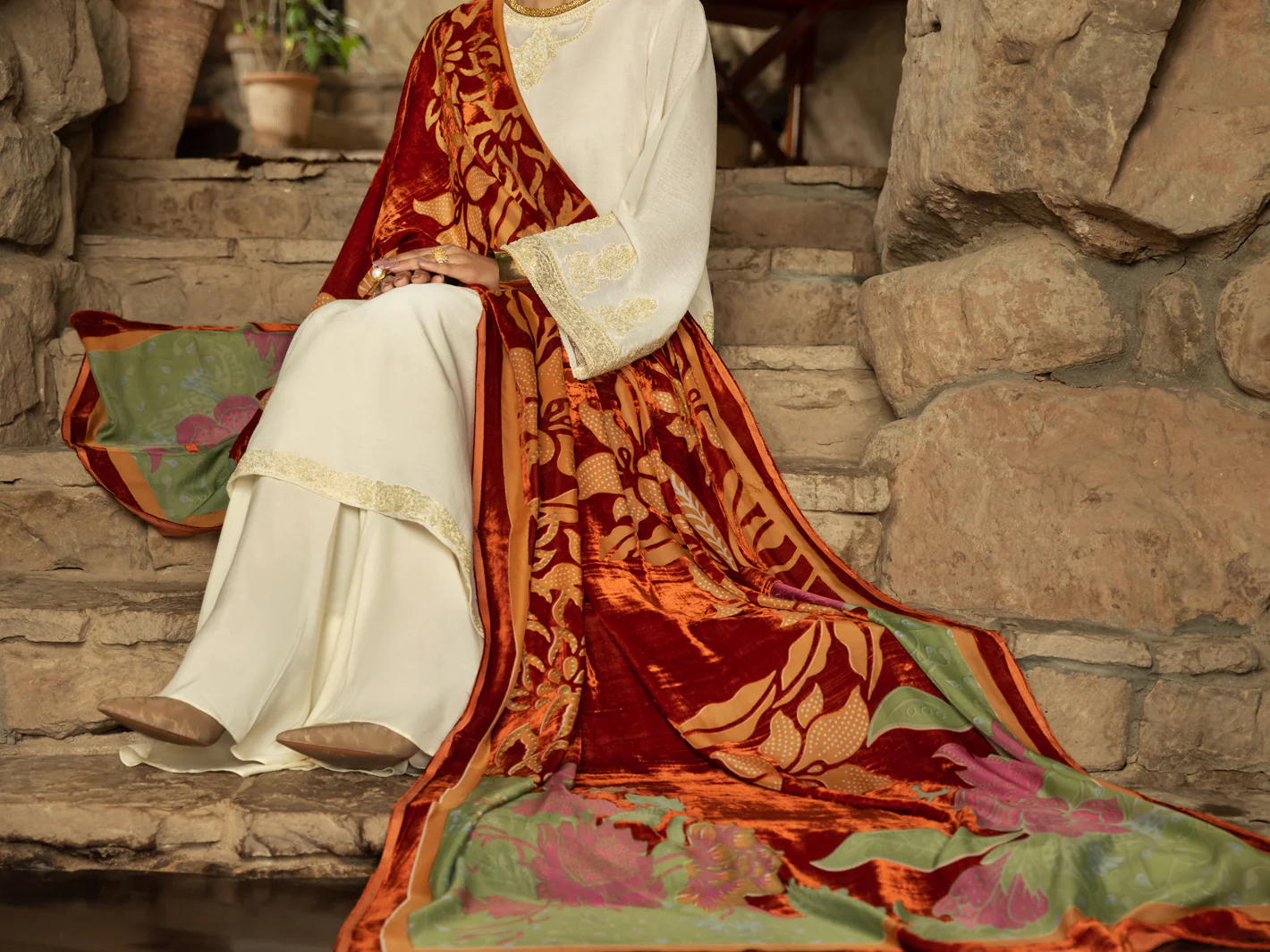 OFF-WHITE LINEN 3PC UNSTITCHED | AWP-3PS-US-543 AM-2688A - Image 4