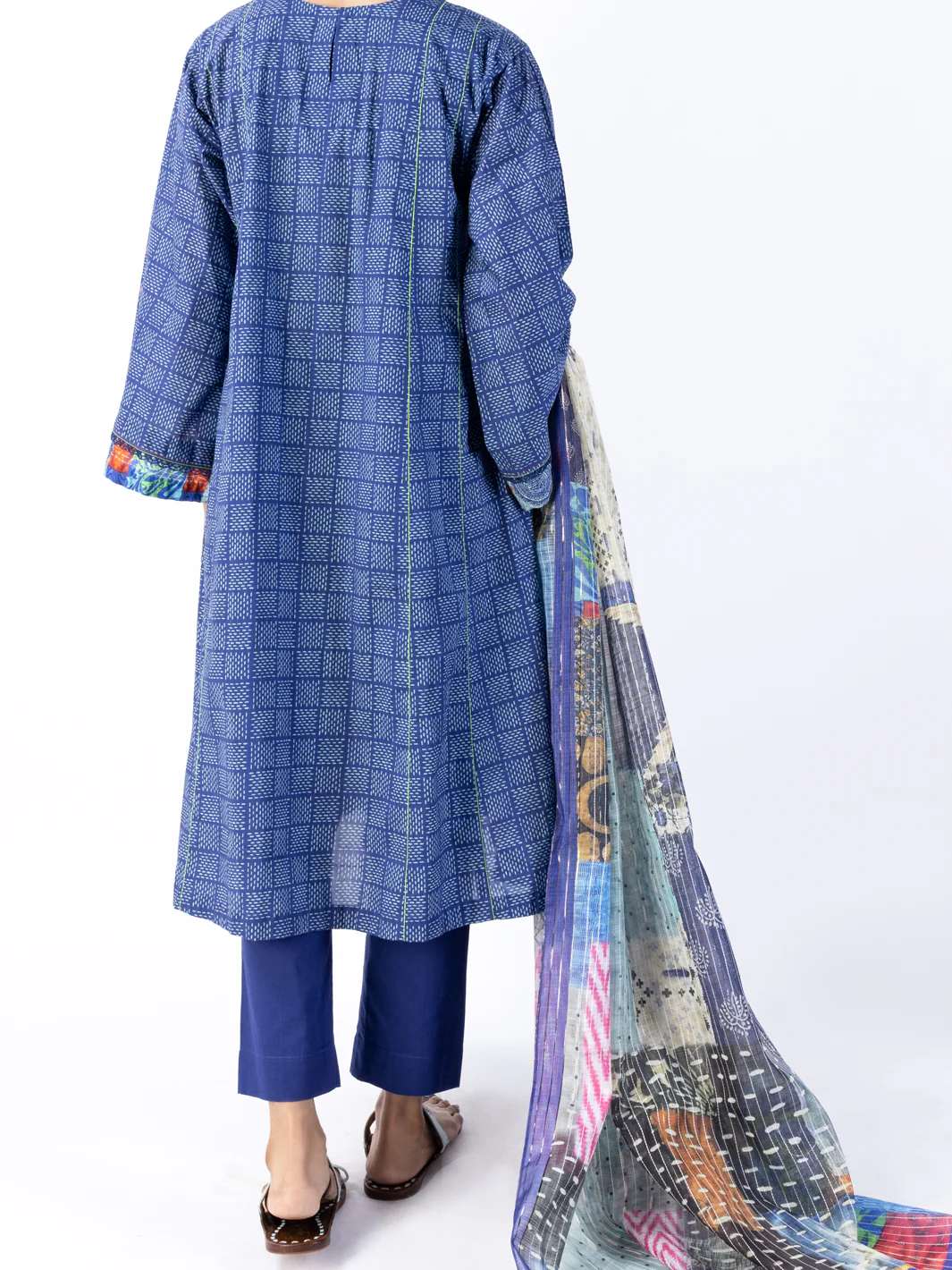 NAVY BLUE CAMBRIC 3PC STITCHED | AWP-3PS-US-546/S FB-1638A - Image 2