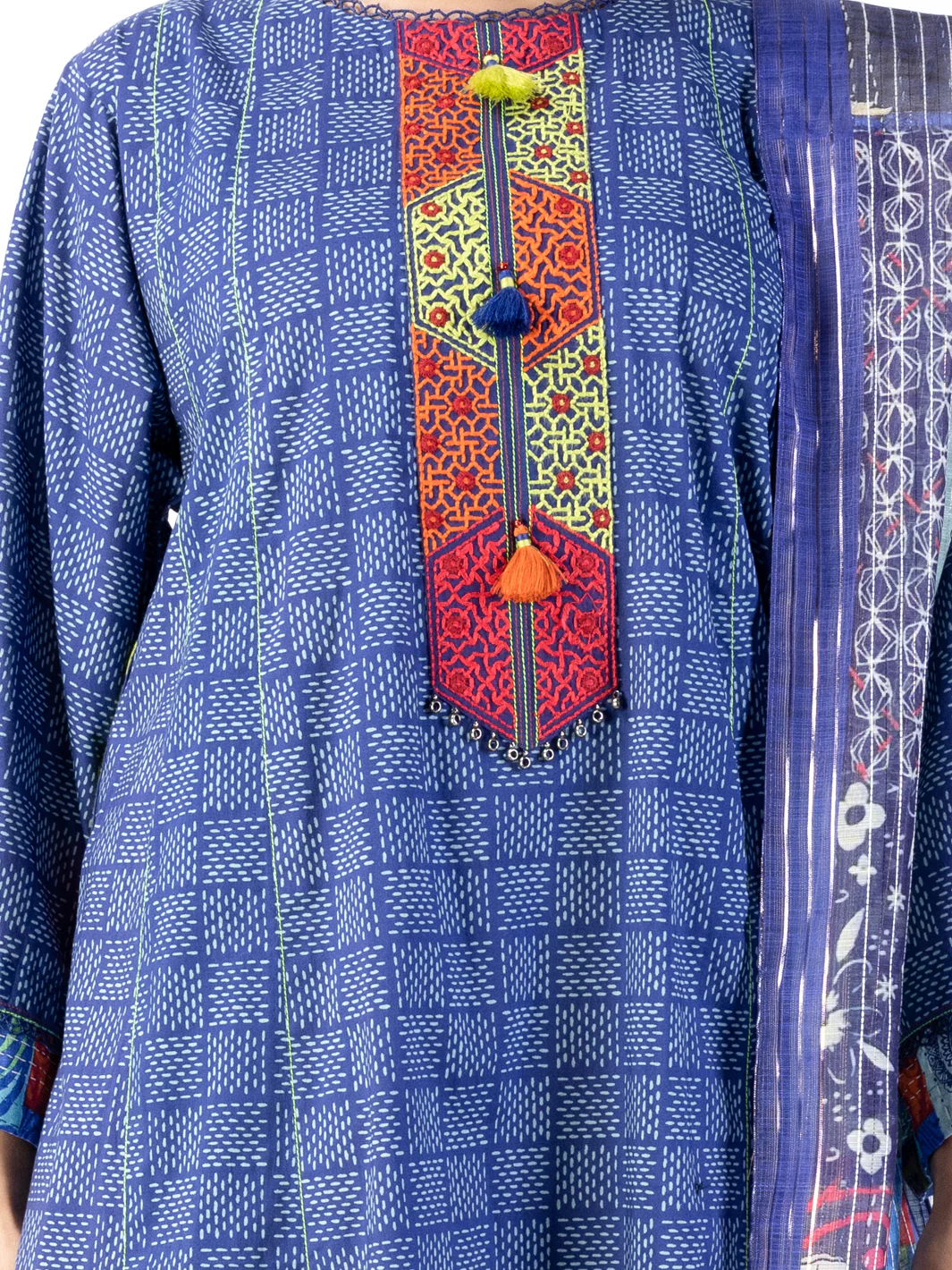 NAVY BLUE CAMBRIC 3PC STITCHED | AWP-3PS-US-546/S FB-1638A - Image 3