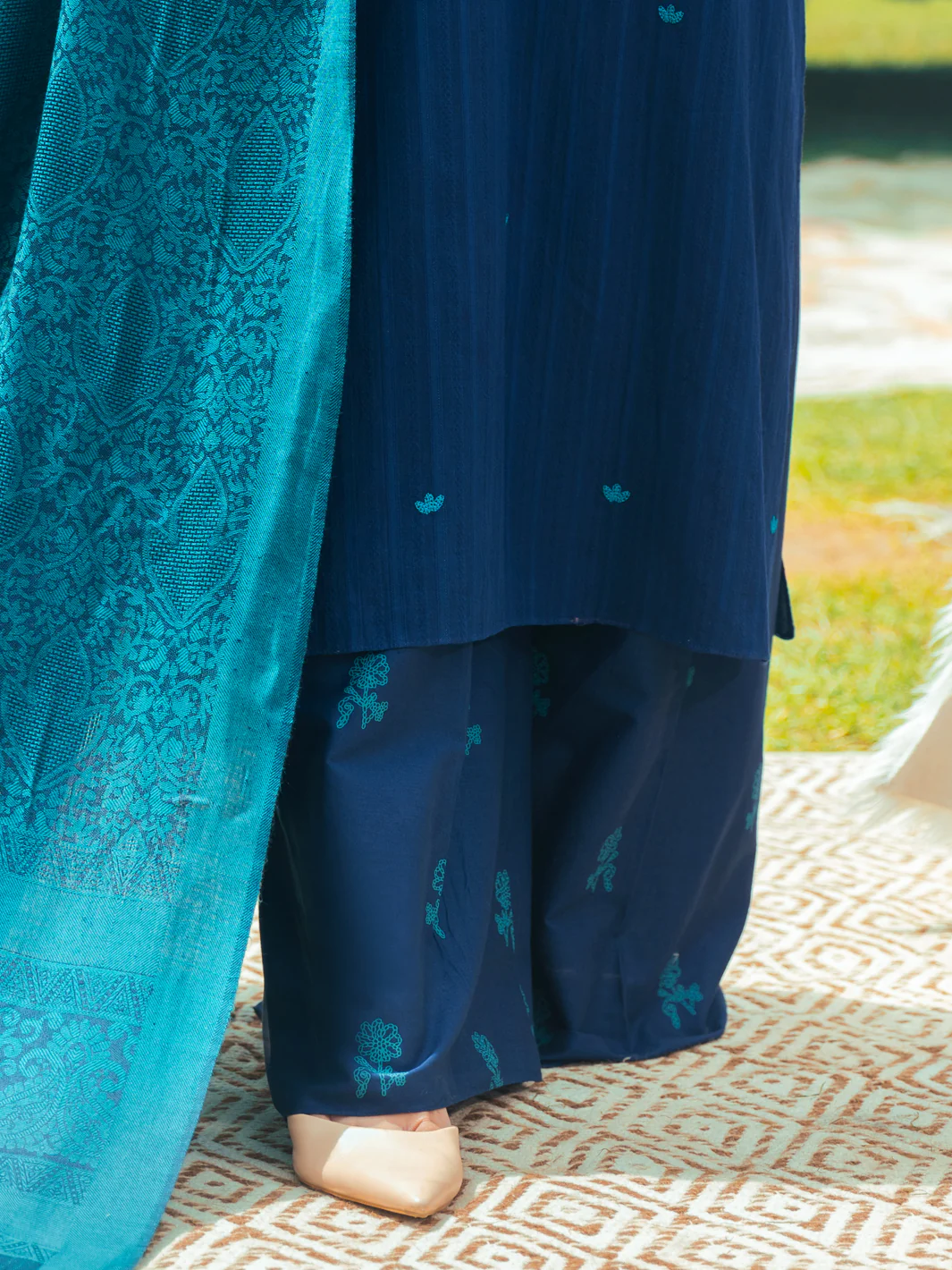 NAVY BLUE DOBBY JACQUARD 3PC STITCHED | AWP-3PS-US-617/S FB-617A - Image 5