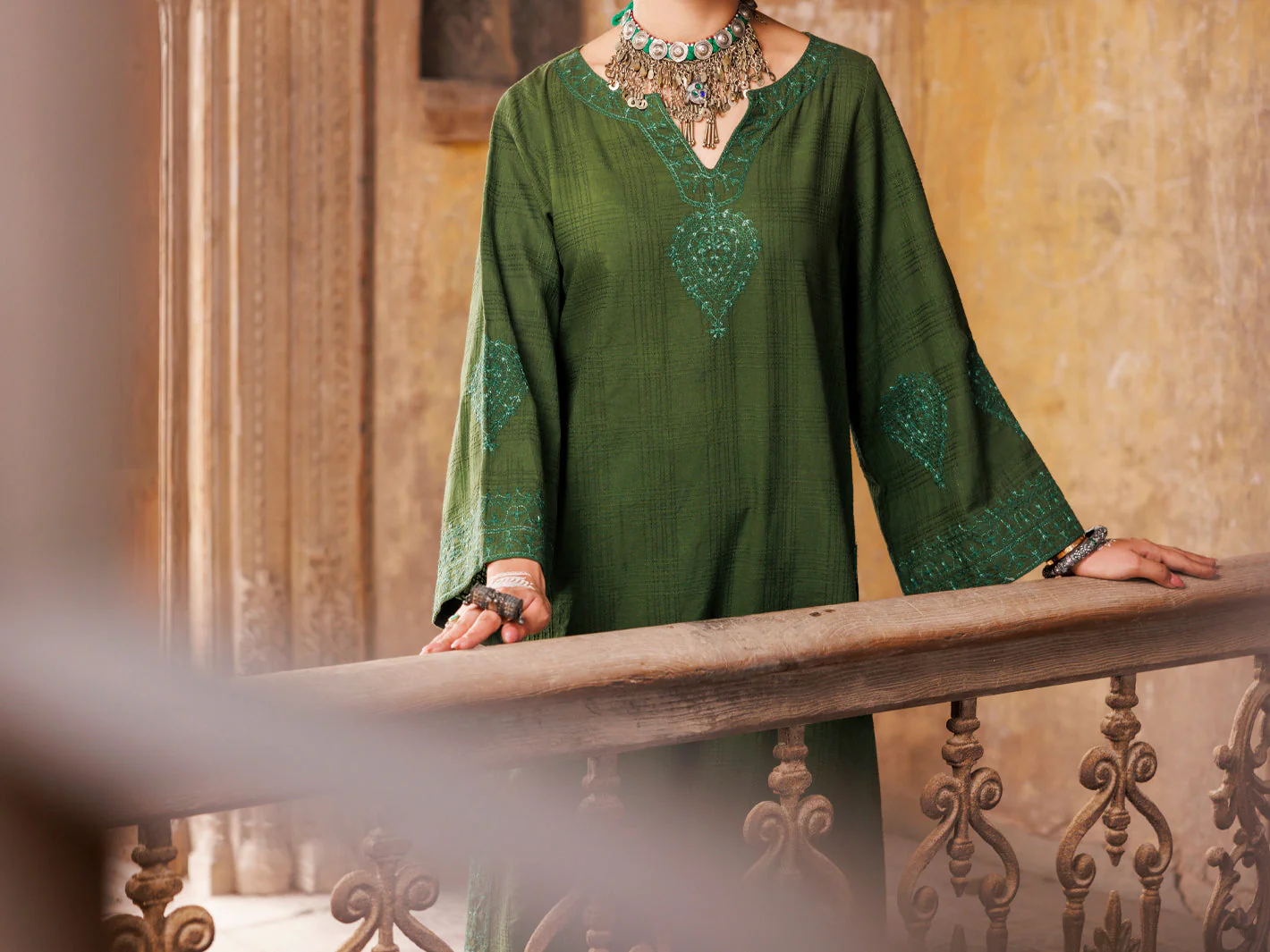 MEHNDI GREEN DOBBY KURTI | AWP-LK-705/FB-705A - Image 3