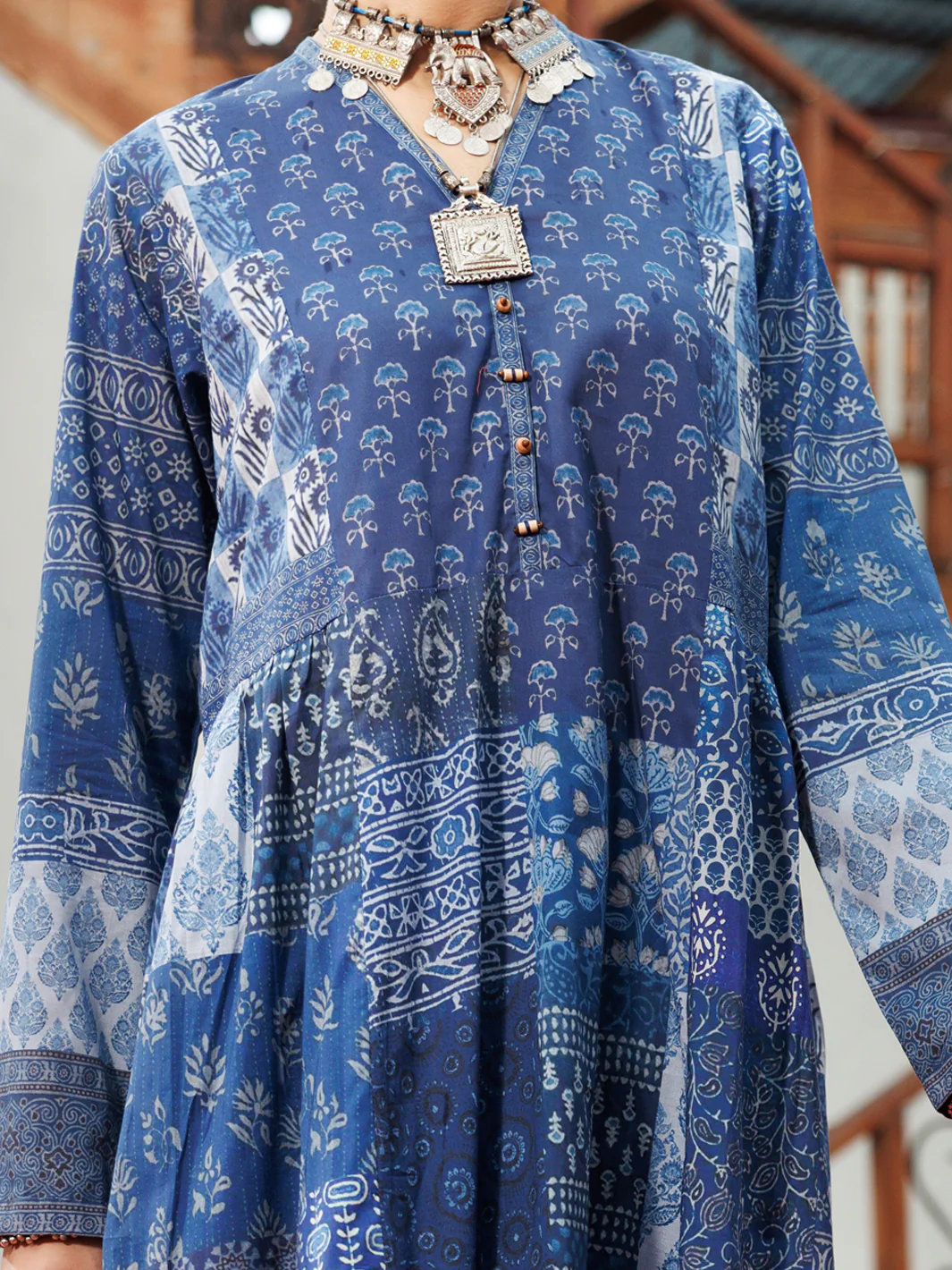 BLUE CAMBRIC DIGITAL KURTI | AWP-LK-717/FB-717A - Image 3