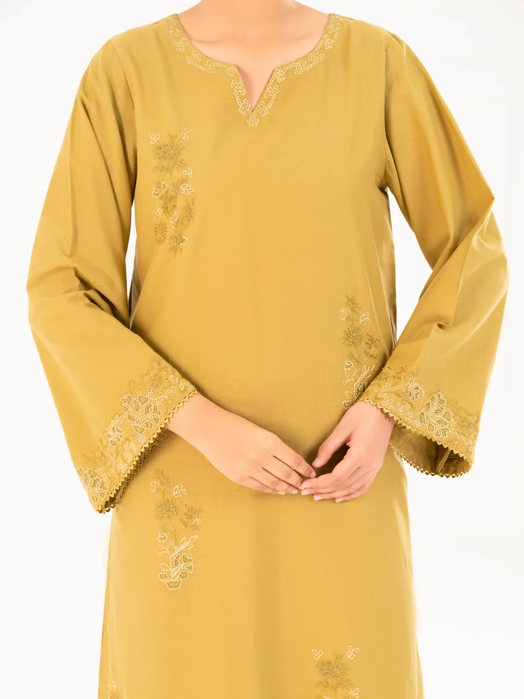 MEHNDI GREEN CAMBRIC KURTI | AWP-LK-851/FB-851A - Image 2
